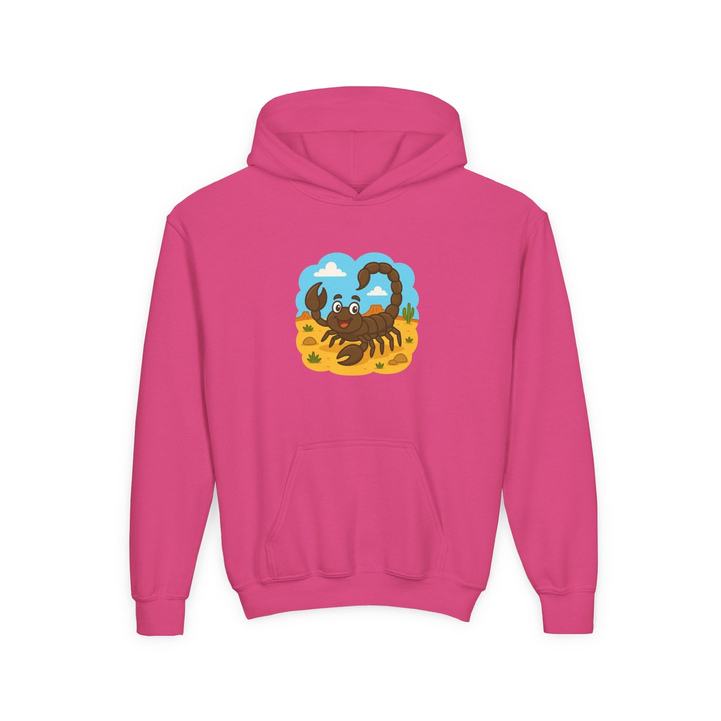 Smiling Scorpion Youth Hoodie | Desert Cartoon Scorpion Kids Sweatshirt