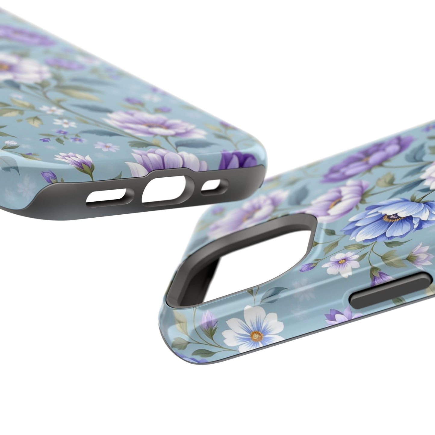 Floral Purple Peony Phone Case — Magnetic Impact‑Resistant Protective Cover