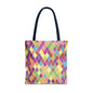 Colorful Geometric Tote Bag, Funky Shoulder Bag, Eco-Friendly Shopping Tote, Stylish Beach Bag, Art-Inspired Everyday Bag