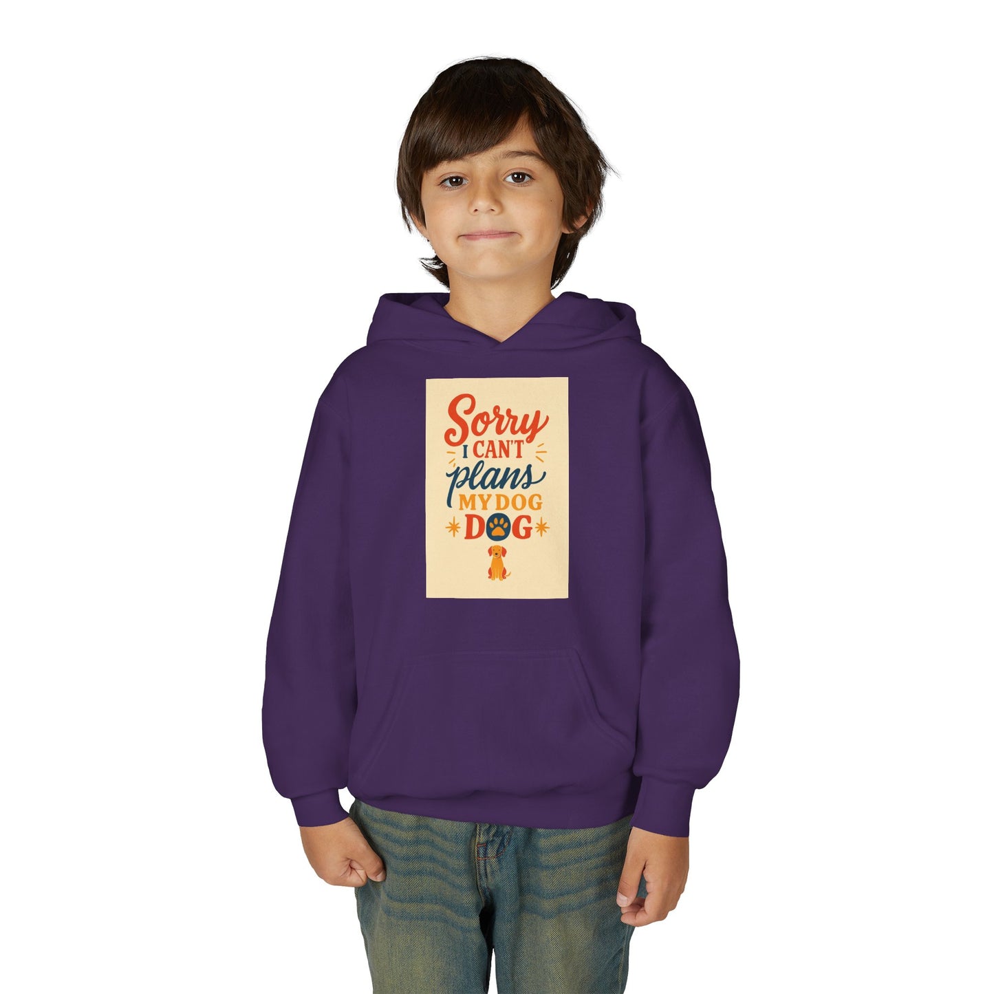 Youth Hoodie - "Sorry I Can’t, My Dog" Cute Pet Lover Graphic