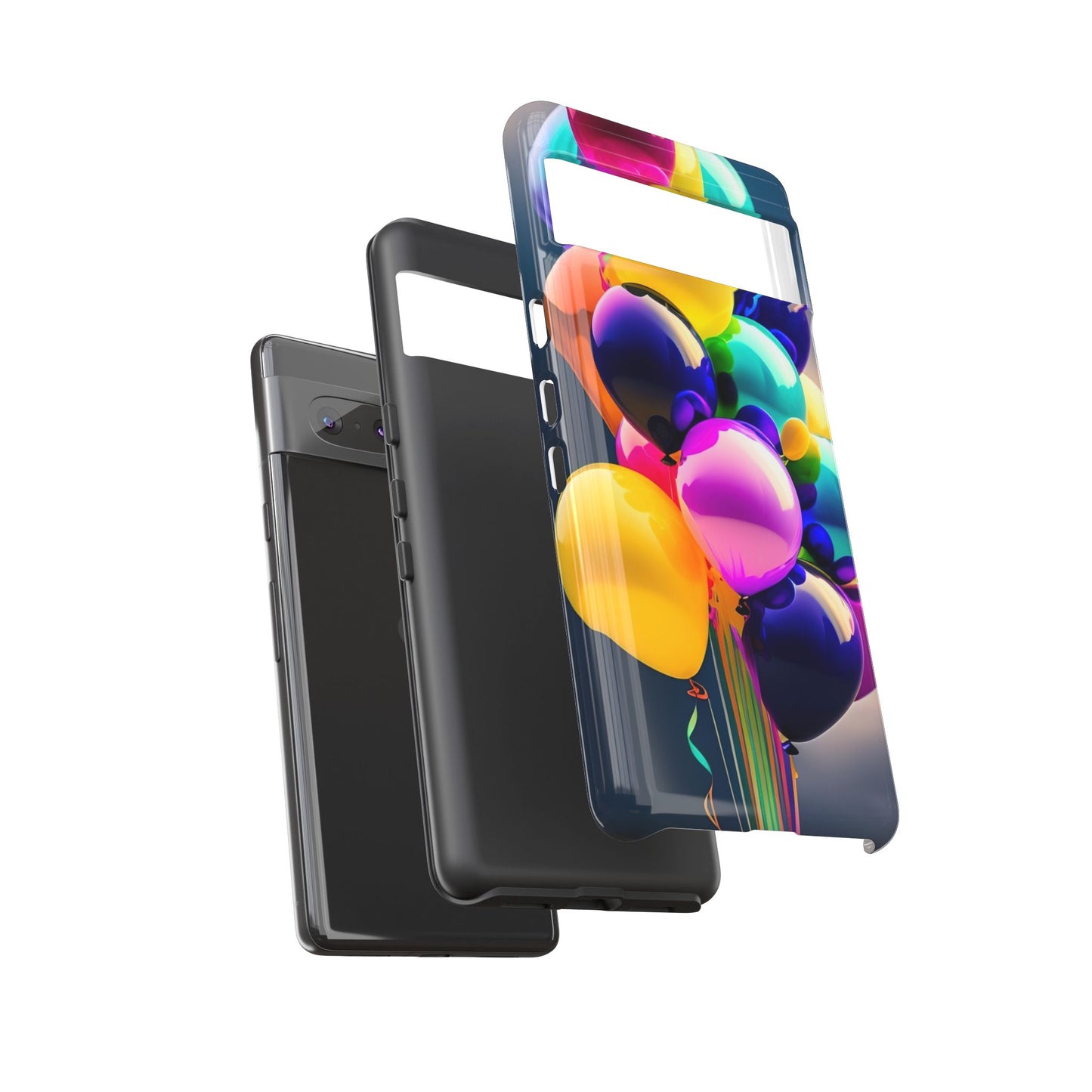 Colorful Balloon Tough Phone Case — Vibrant Party Balloons Protective Cover