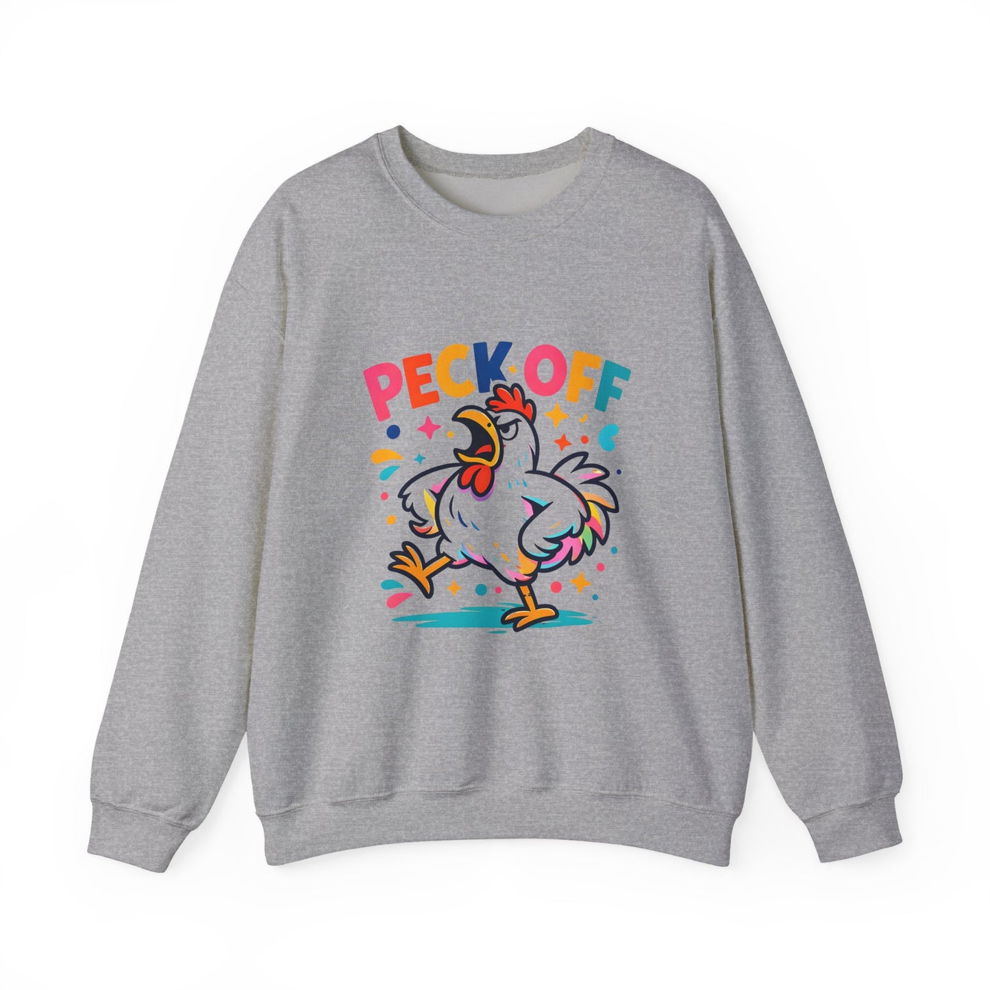 Peck Off Crewneck Sweatshirt – Funny Chicken Graphic Pullover