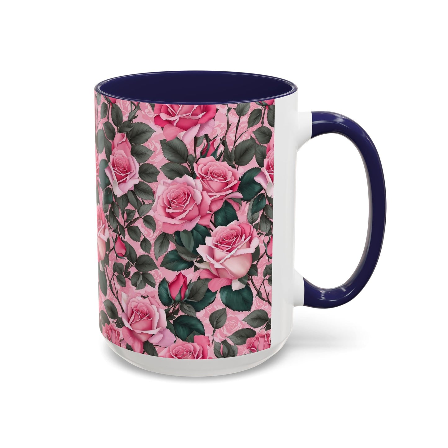 Floral Accent Coffee Mug, Pink Rose Mug, Gift for Her, Tea Cup, Mother's Day Present, Home Decor, Kitchen Essentials