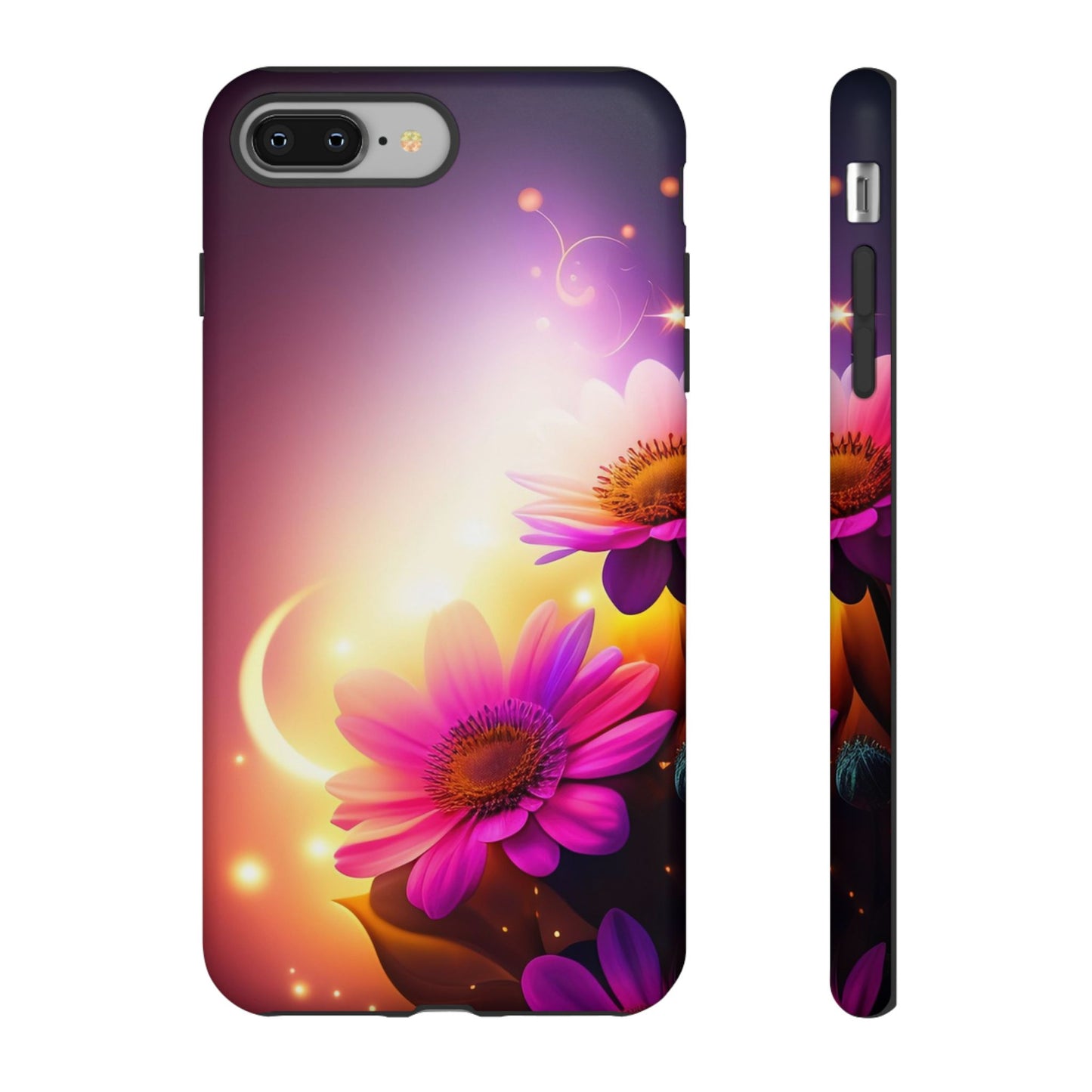 Floral Moonlight Phone Case – Purple Daisy Protective Cover