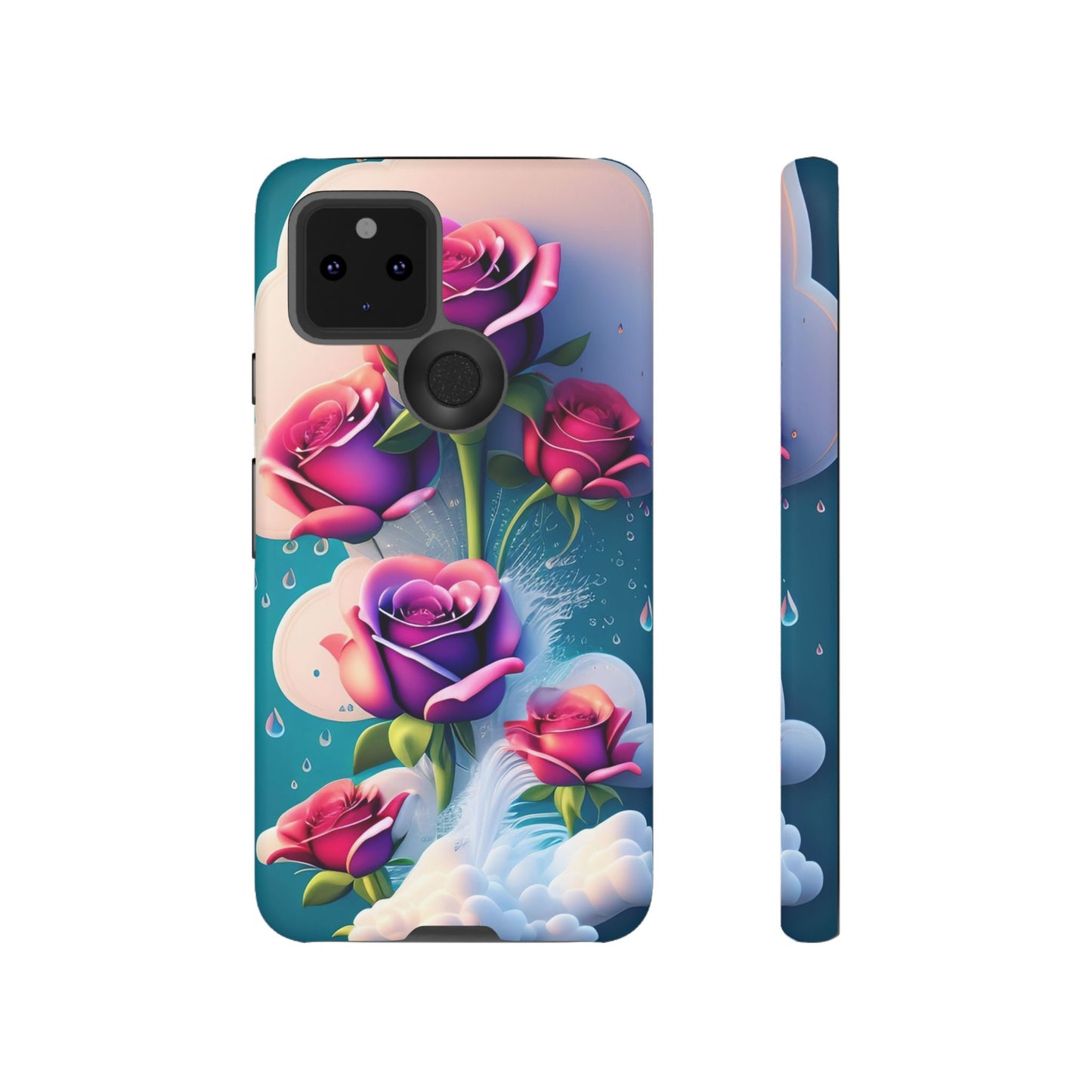 Floral Dream Tough Phone Case — Rose Bouquet Clouds Design