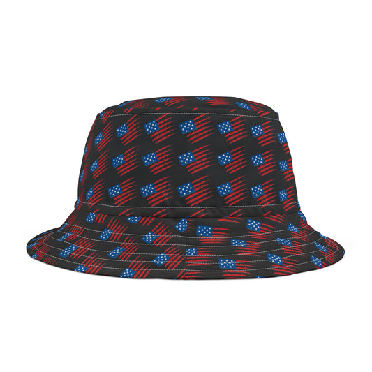 Patriotic Patterned Bucket Hat, Trendy Summer Hat
