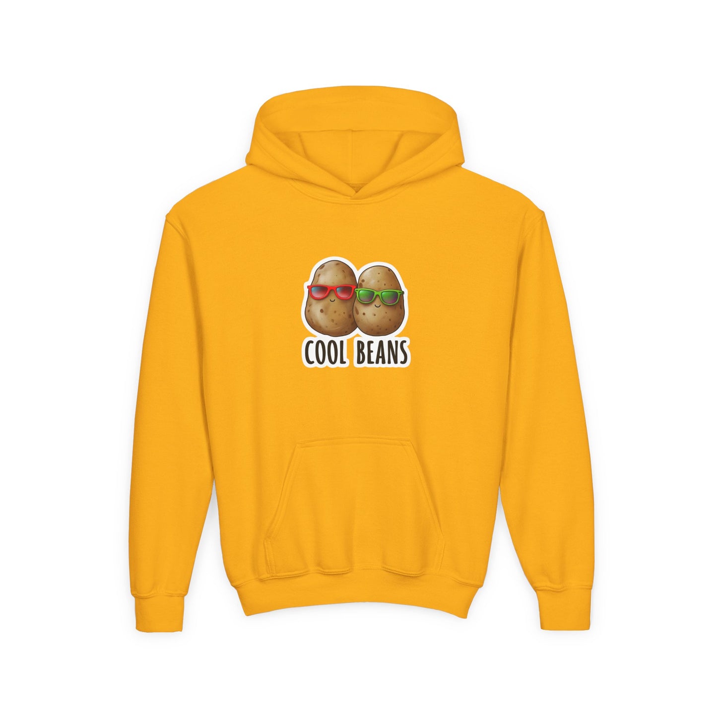 Youth 'Cool Beans' Hoodie – Cute Kids Graphic Sweatshirt with Sunglasses Potato Design