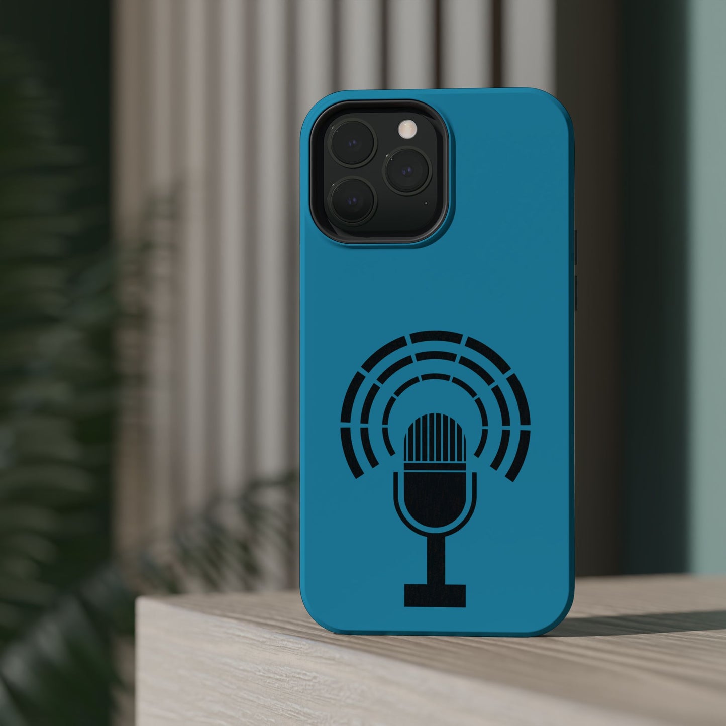 Phone Case — Retro Microphone Podcast Design, Magnetic Impact-Resistant