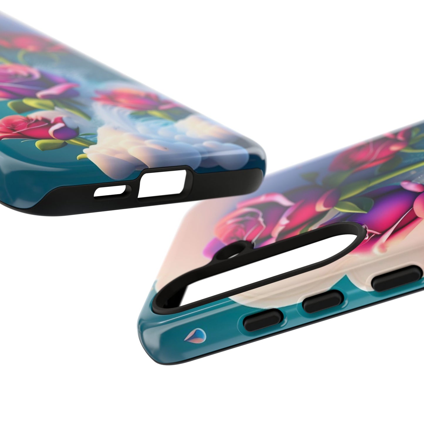 Floral Dream Tough Phone Case — Rose Bouquet Clouds Design