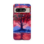Heart Tree Phone Case — Romantic Red & Blue Protective Tough Case