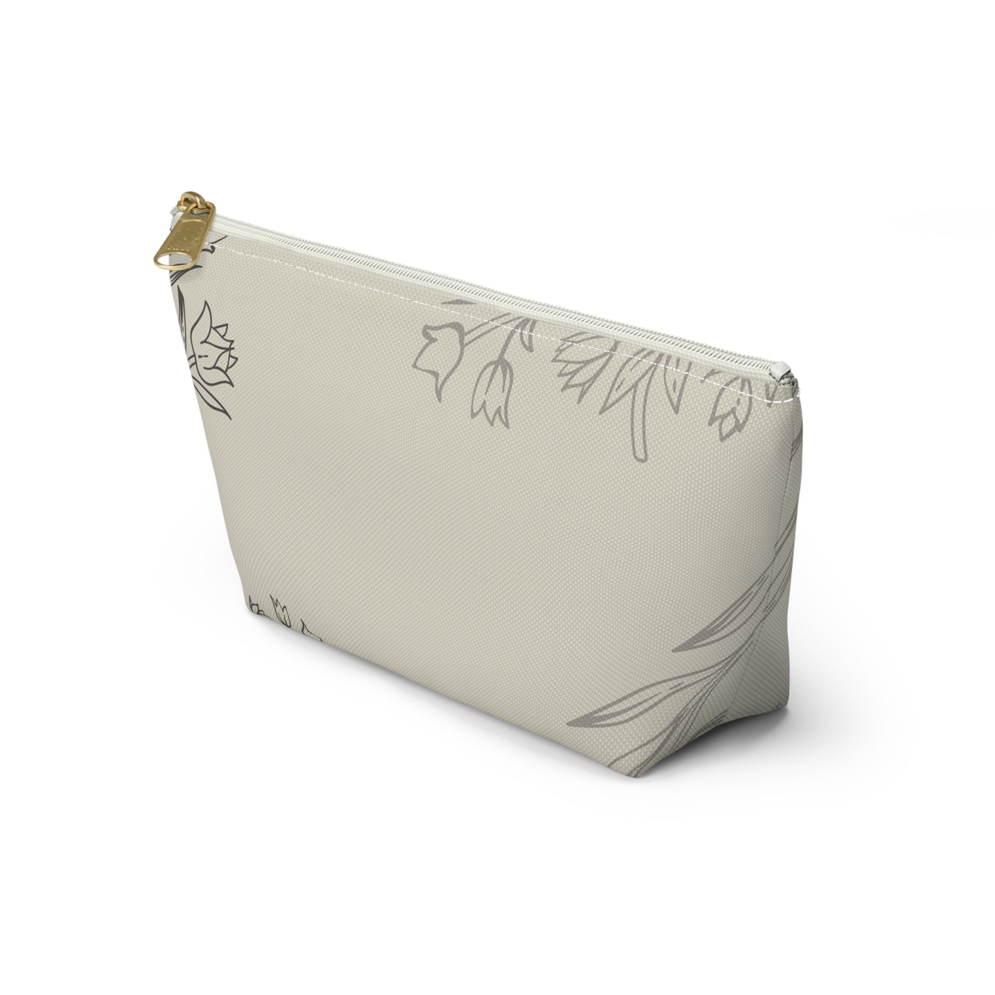 Floral Sketch Accessory Pouch — T‑Bottom Makeup & Travel Organizer