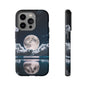 Moonlit Reflection Phone Case — Night Sky Moon & Clouds Tough Case