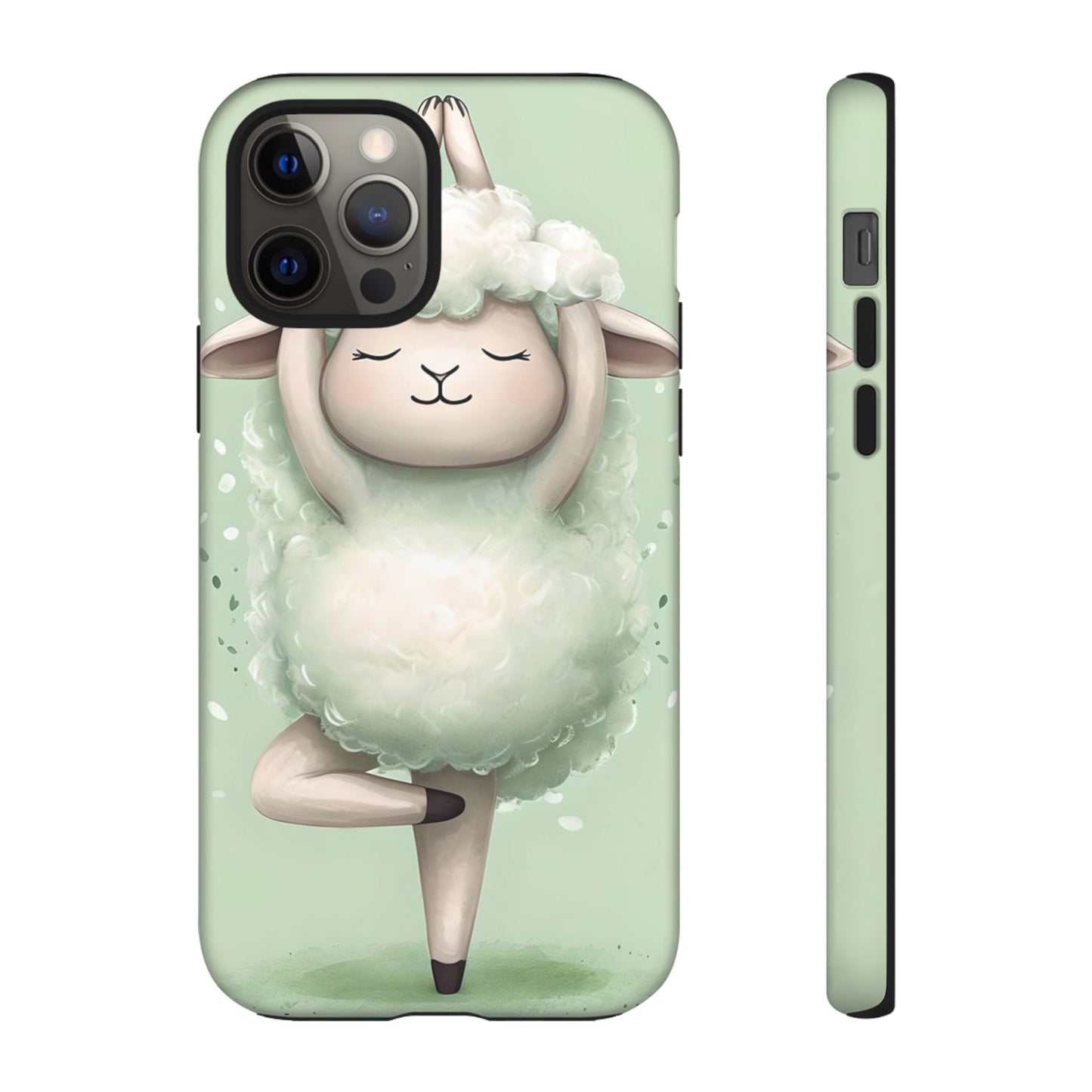 Cute Yoga Sheep Phone Case — Pastel Lamb Ballerina Protective Cover