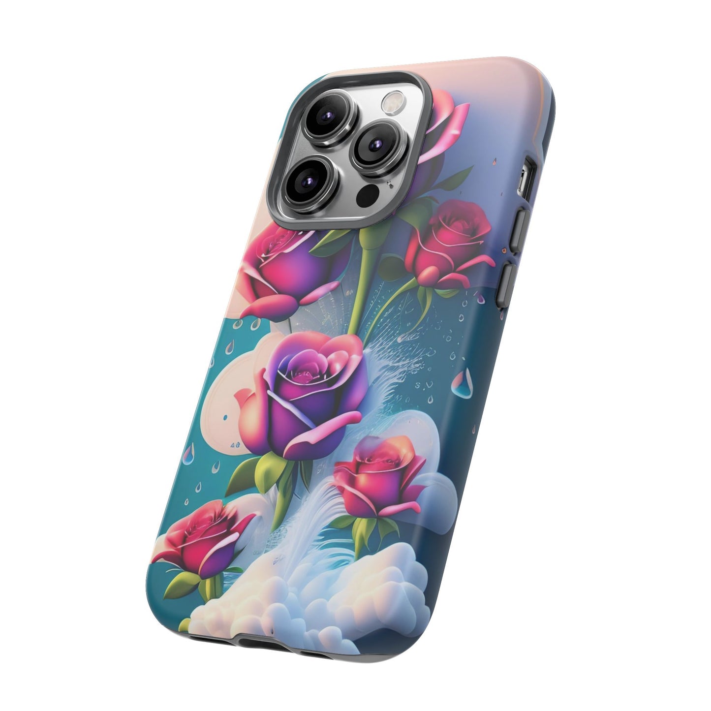 Floral Dream Tough Phone Case — Rose Bouquet Clouds Design