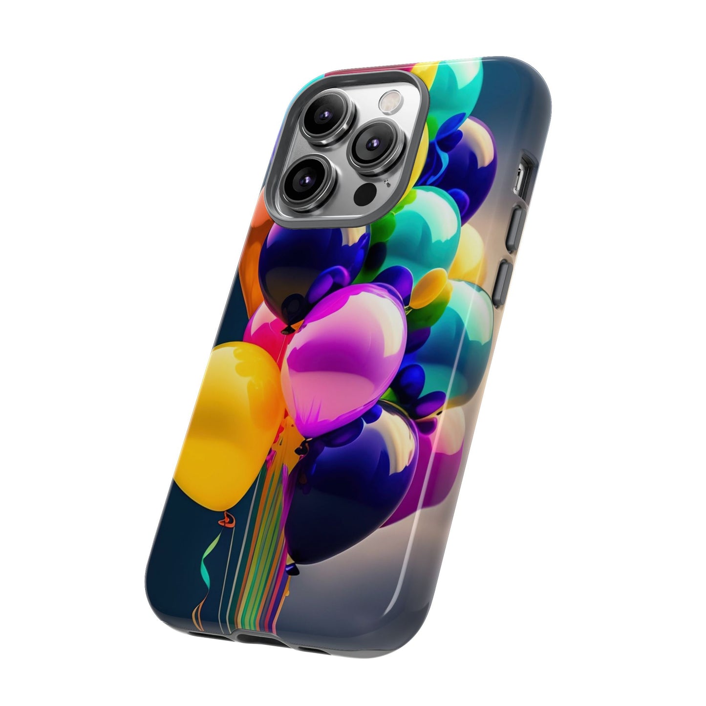 Colorful Balloon Tough Phone Case — Vibrant Party Balloons Protective Cover