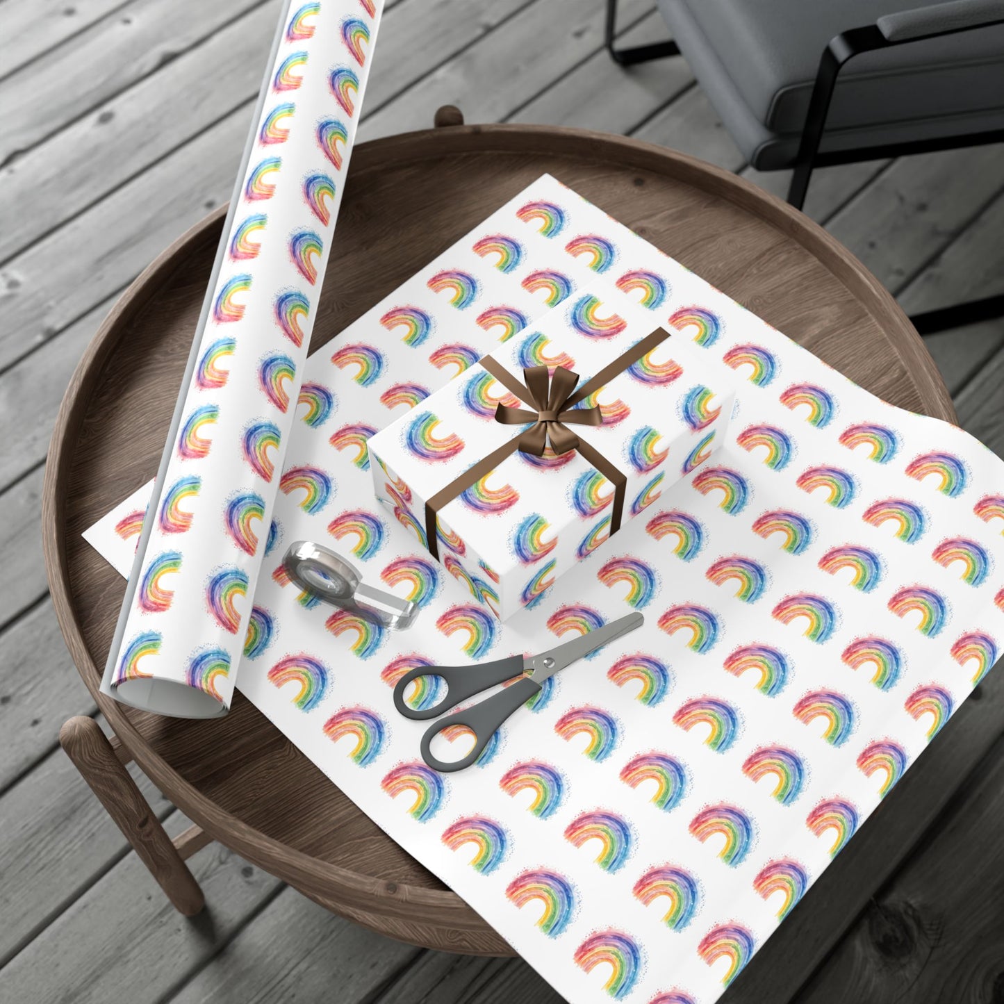 Rainbow Watercolor Gift Wrap Paper — Cheerful Rainbow Wrapping for Birthdays, Baby Showers & Pride