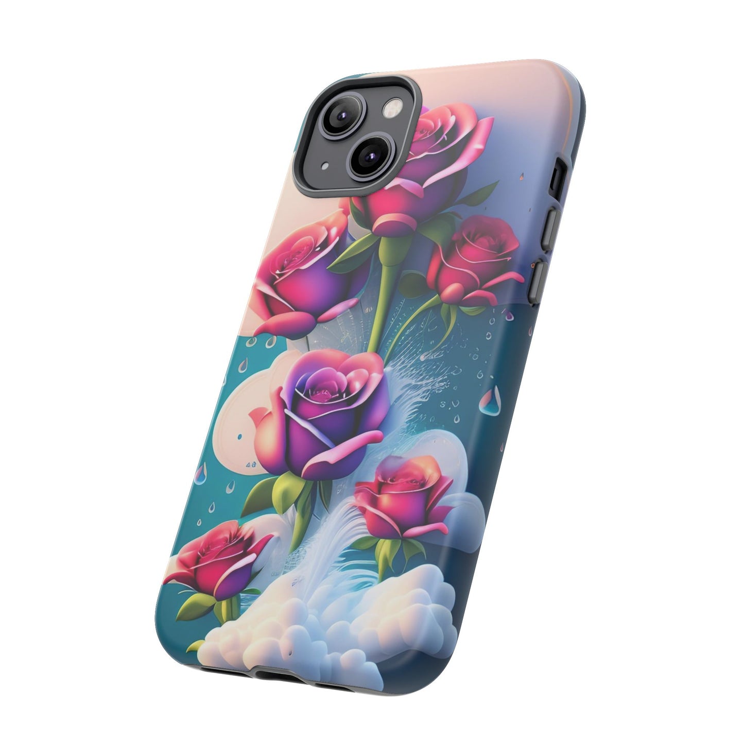 Floral Dream Tough Phone Case — Rose Bouquet Clouds Design