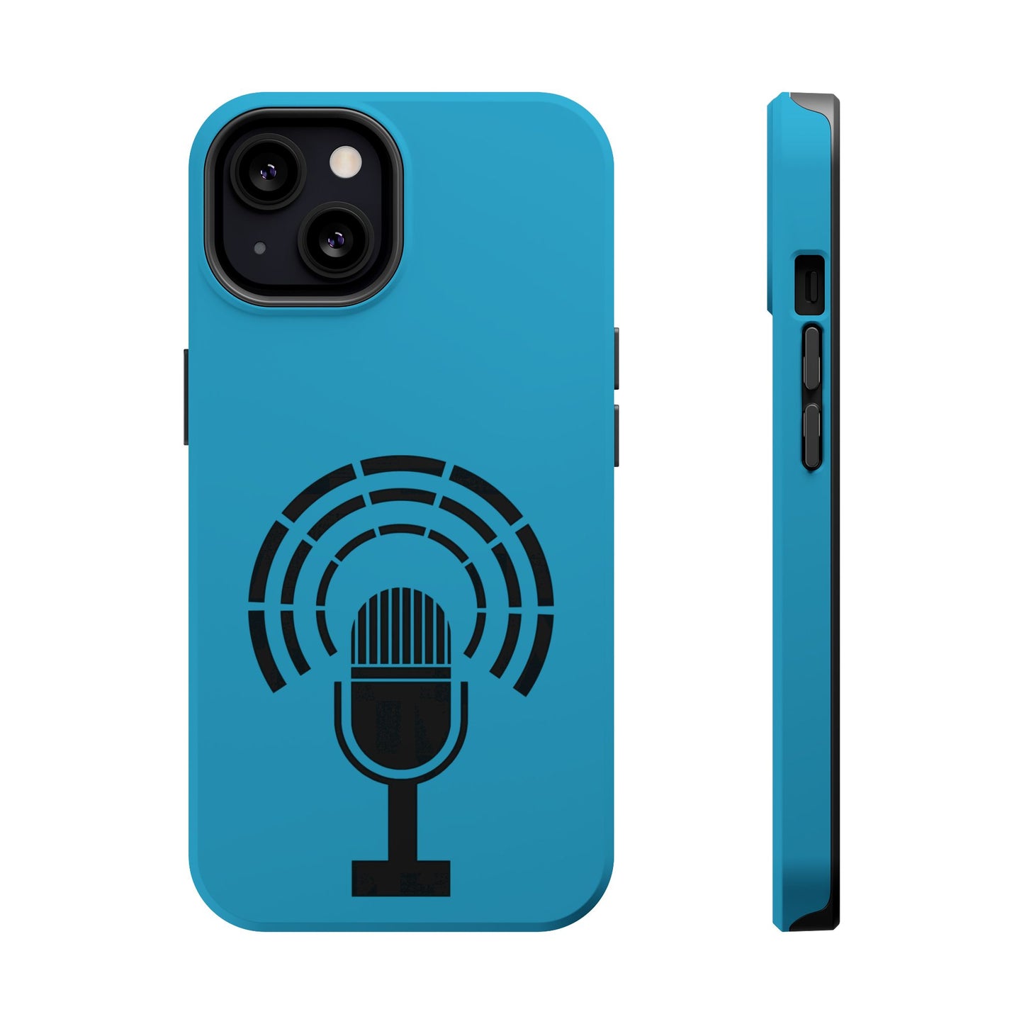Phone Case — Retro Microphone Podcast Design, Magnetic Impact-Resistant