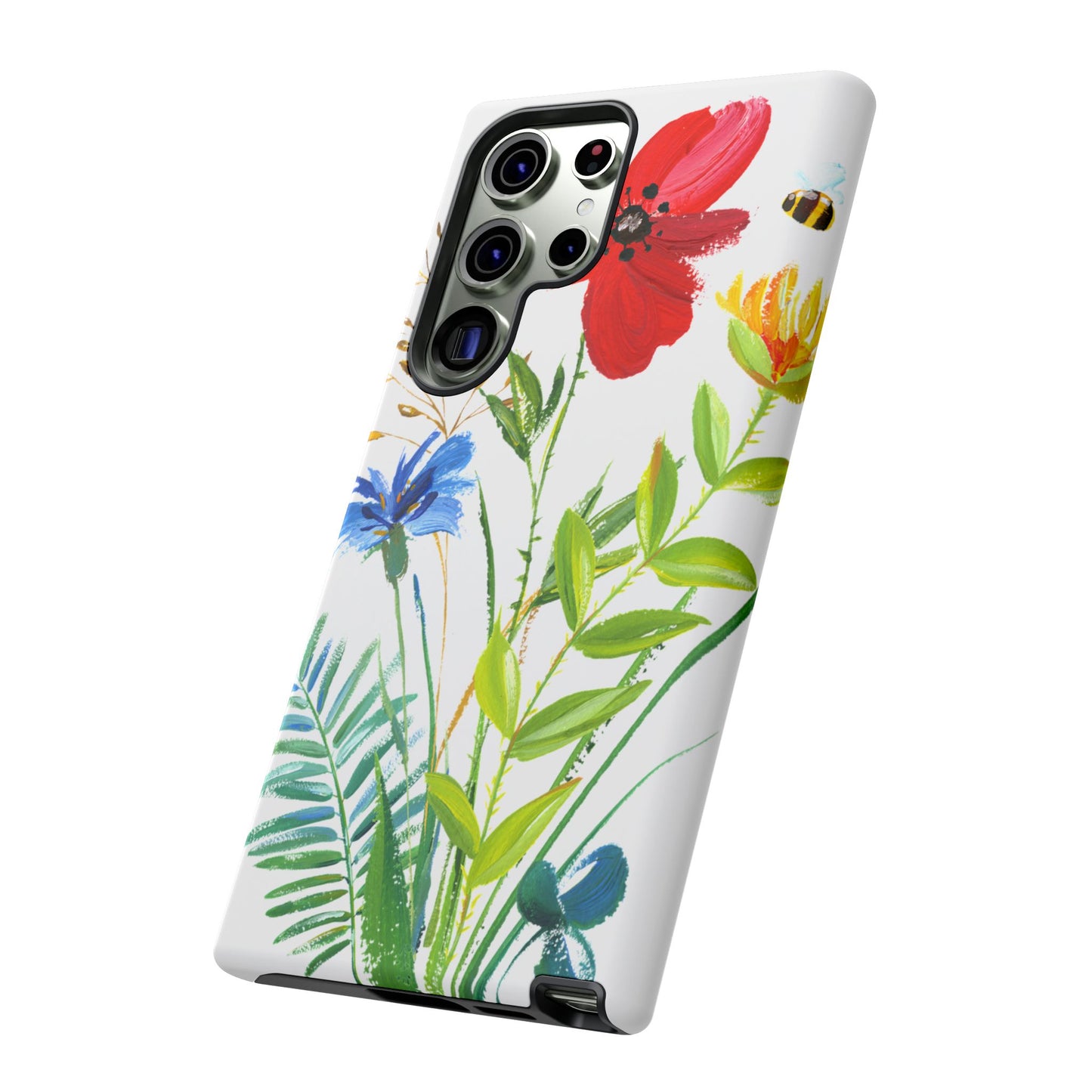 Floral Watercolor Tough Phone Case — Wildflower Bouquet Protective Cover