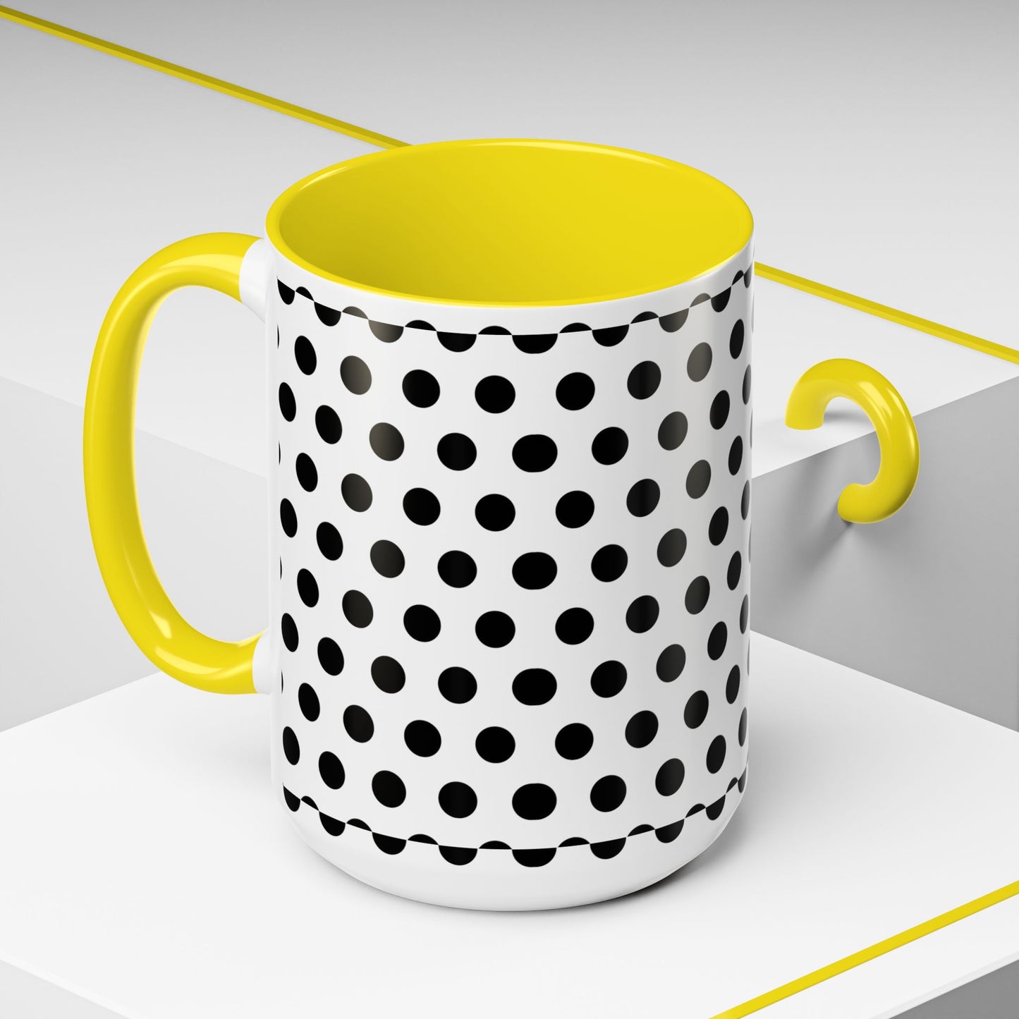 Elegant Polka Dot Mug - Stylish Coffee Cup for Home, Office, Gift for Birthdays, Anniversaries, Holidays, Unique Drinkware