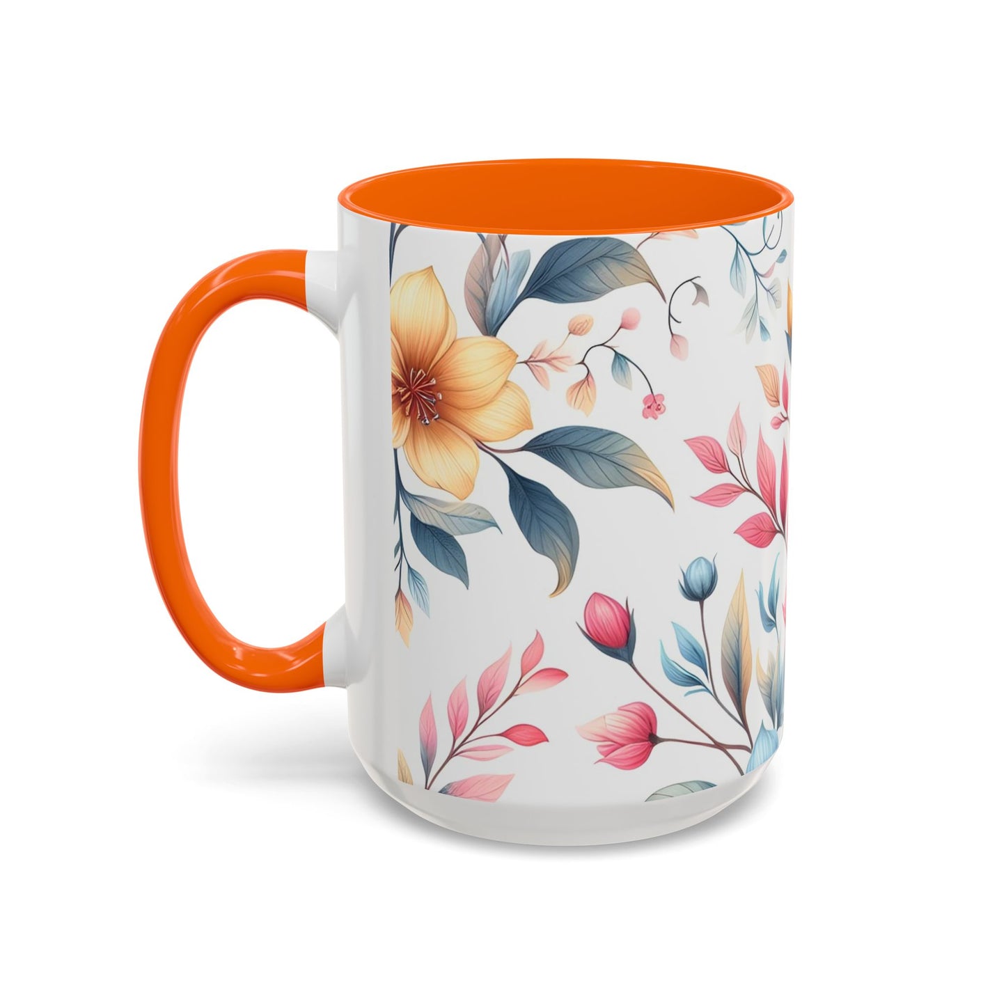 Floral Accent Coffee Mug - Perfect Gift for Tea Lovers, Home Decor, Kitchen Accessories, Mother's Day, Coffee Enthusiasts