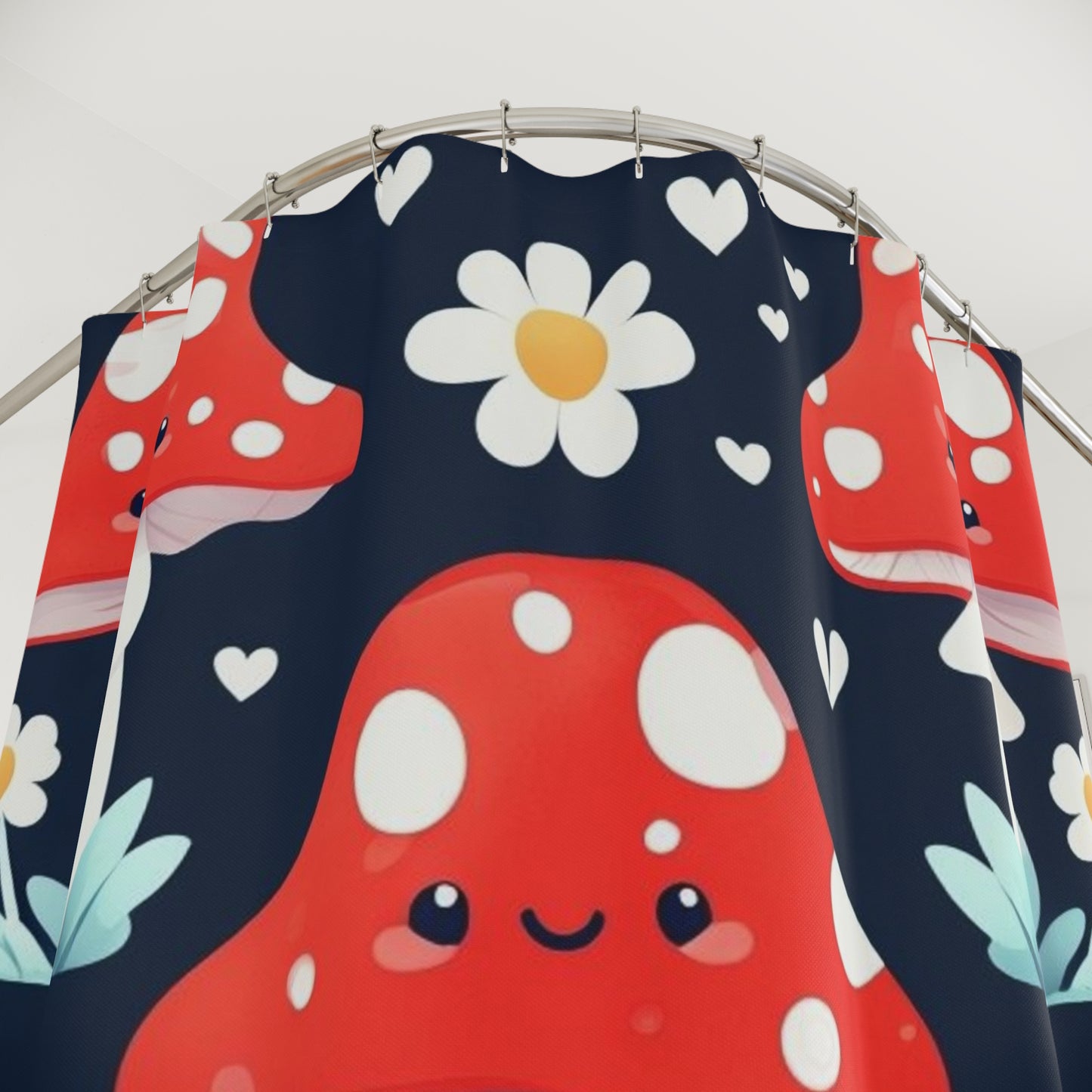 Whimsical Mushroom Shower Curtain Fun Bathroom Decor