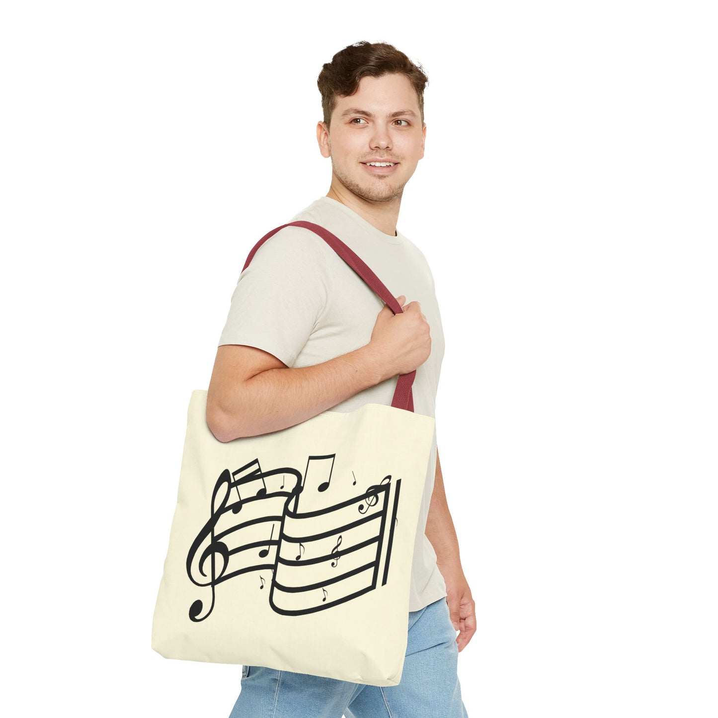 Music Notes Tote Bag — Sheet Melody Canvas Tote for Musicians & Music Lovers