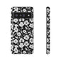 Floral Noir Tough Phone Case — Black & White Flower Protective Cover
