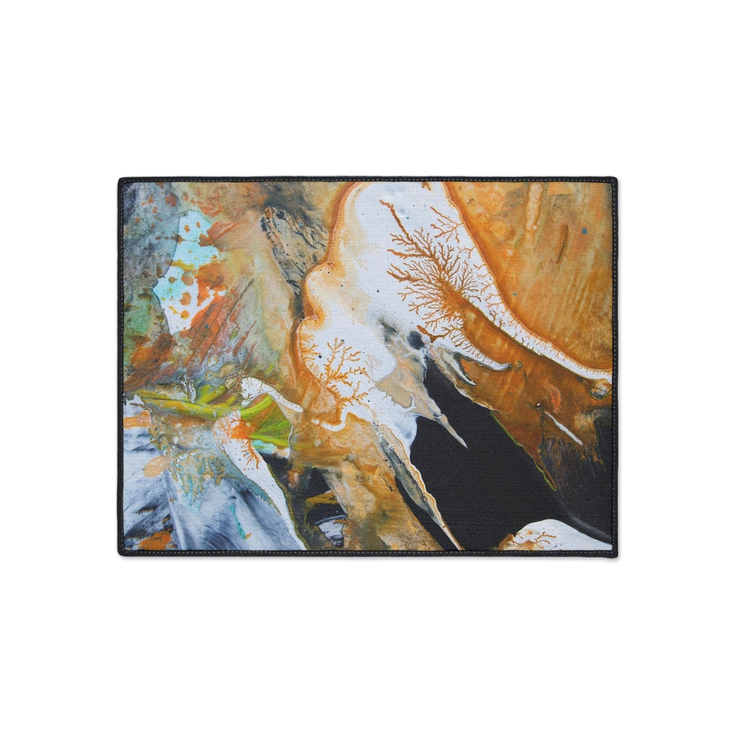 Abstract Amber Splash Heavy Duty Floor Mat