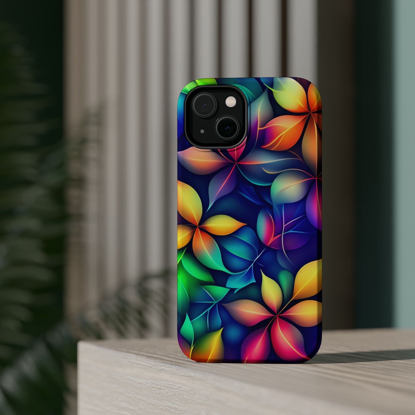 Floral Prism Magnetic Impact-Resistant Phone Case — Colorful Gradient Petal Design