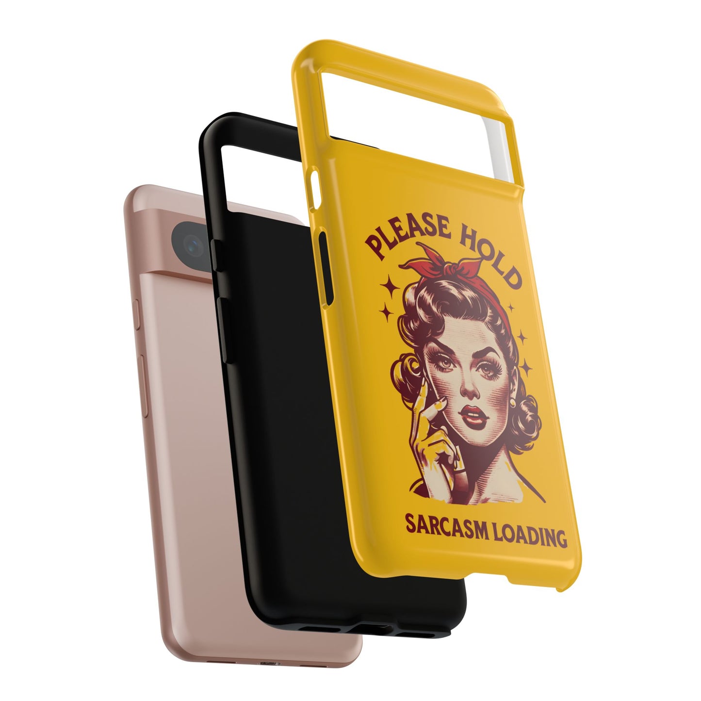 Phone Case - "Please Hold, Sarcasm Loading" Retro Pin-Up Tough Case