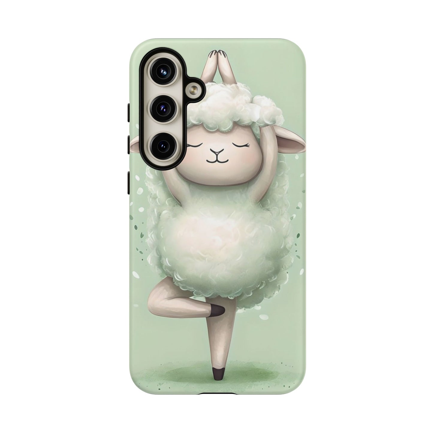 Cute Yoga Sheep Phone Case — Pastel Lamb Ballerina Protective Cover