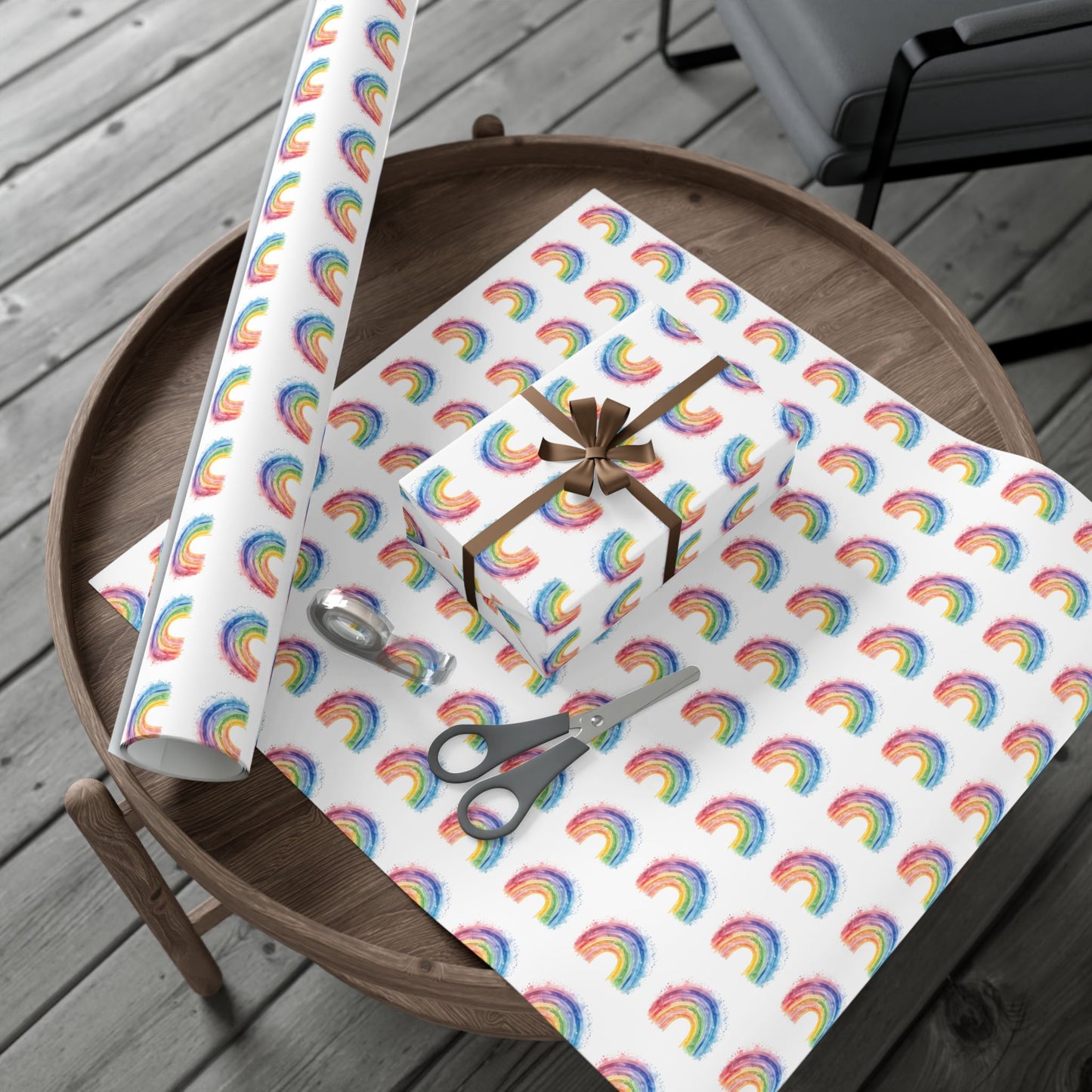 Rainbow Watercolor Gift Wrap Paper — Cheerful Rainbow Wrapping for Birthdays, Baby Showers & Pride