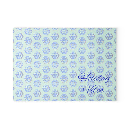 Holiday Vibes Glass Cutting Board | Festive Kitchen Decor, Holiday Gift, Home Cooking Accessory, Unique Culinary Gift, Seasonal Kitchenware