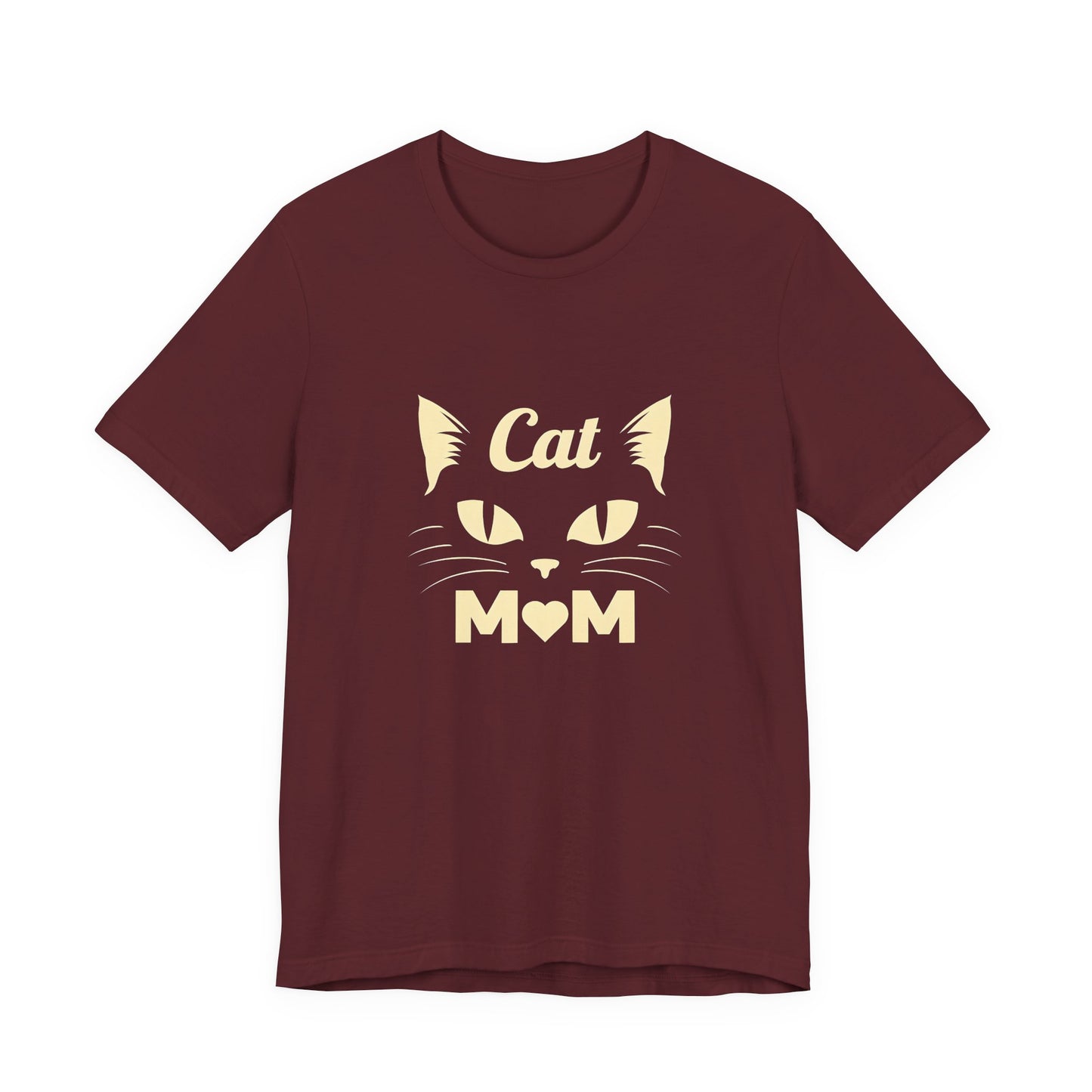 Cat Mom T-Shirt — Cute Cat Face Graphic Tee for Cat Lovers