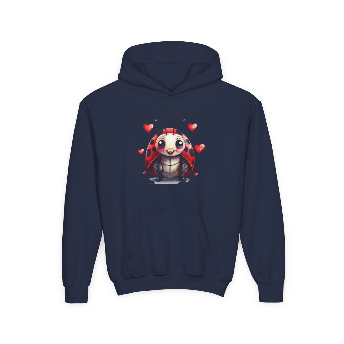 Cute Ladybug with Hearts Hoodie | Kids Valentine Sweatshirt