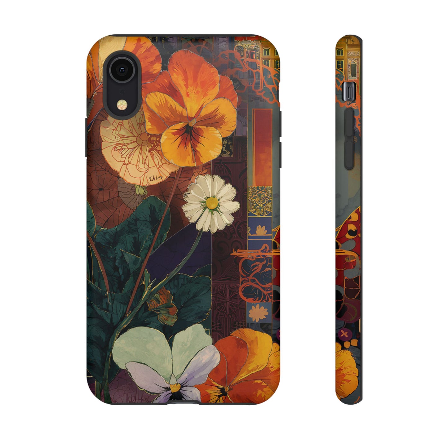 Floral Pansy Tough Phone Case — Vintage Botanical Protection