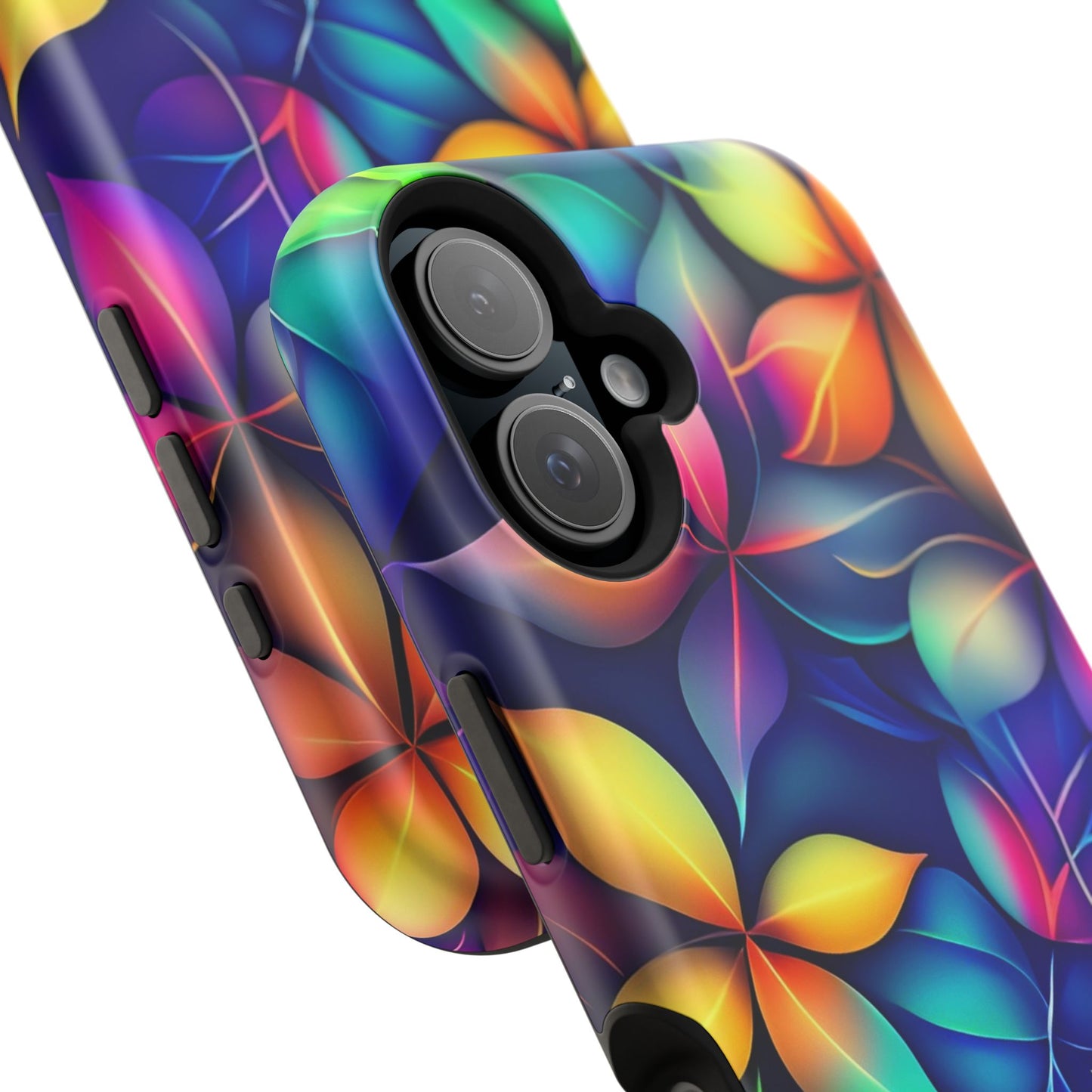 Floral Prism Magnetic Impact-Resistant Phone Case — Colorful Gradient Petal Design