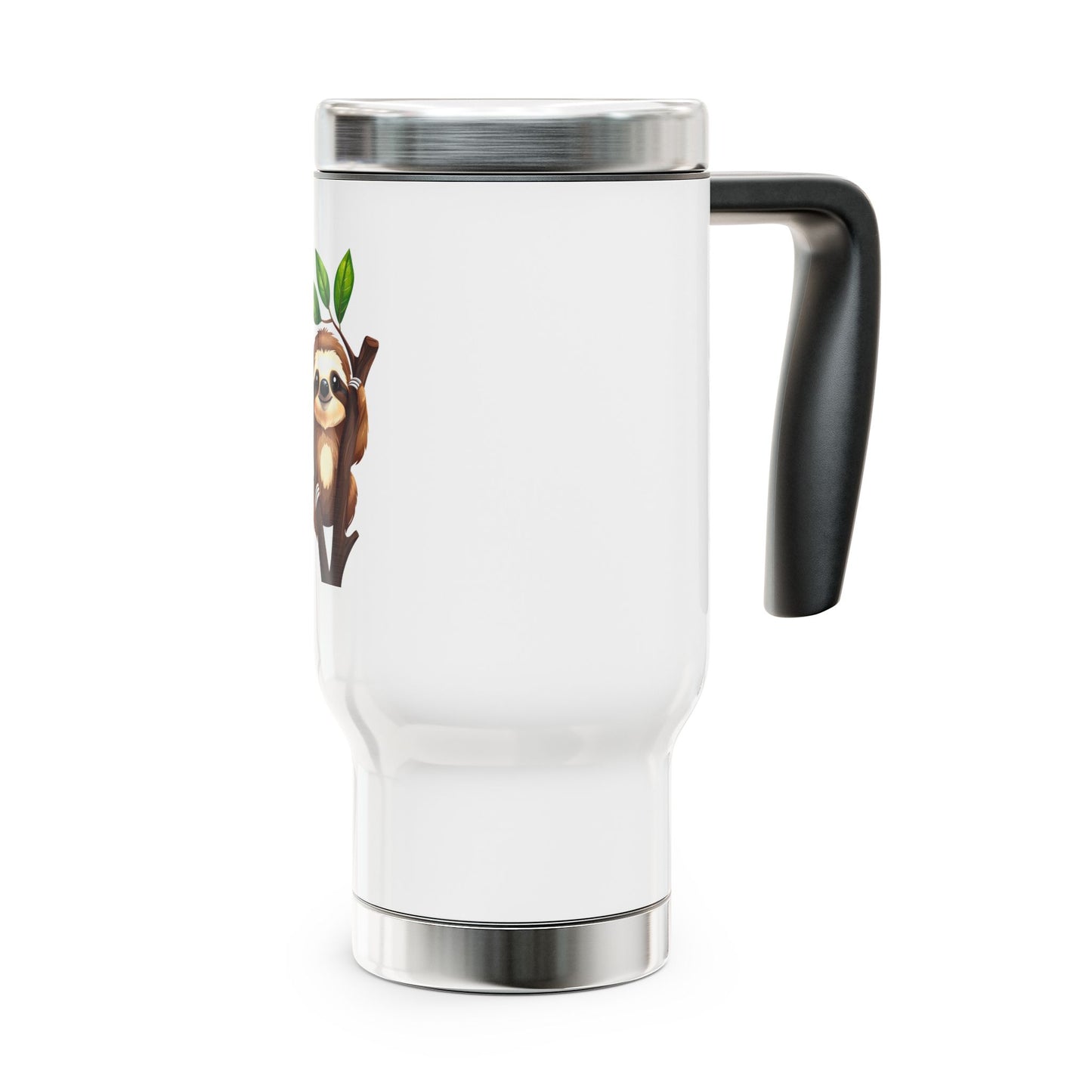 Sloth Travel Mug — Cute 14oz Stainless Steel Coffee Tumbler with Handle
