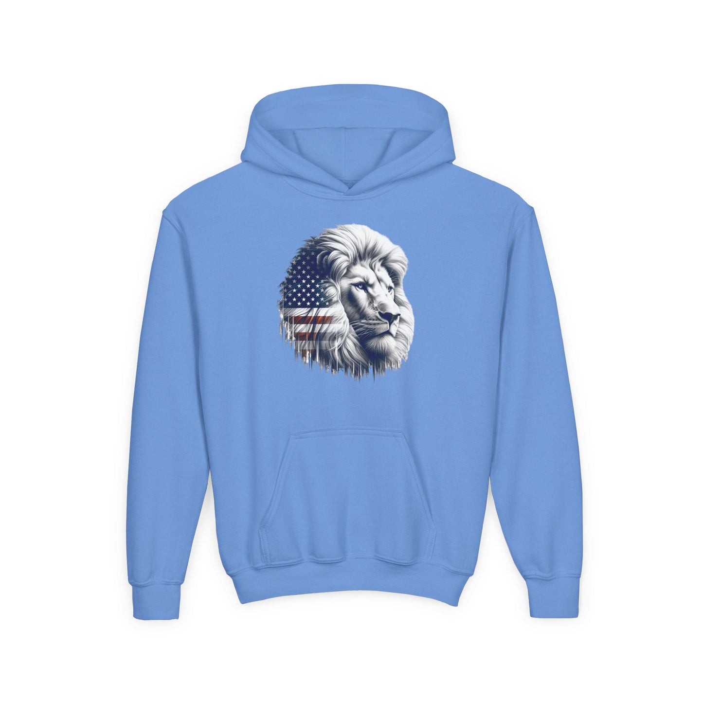 American Flag Lion Hoodie | Patriotic Lion Graphic Youth Sweatshirt