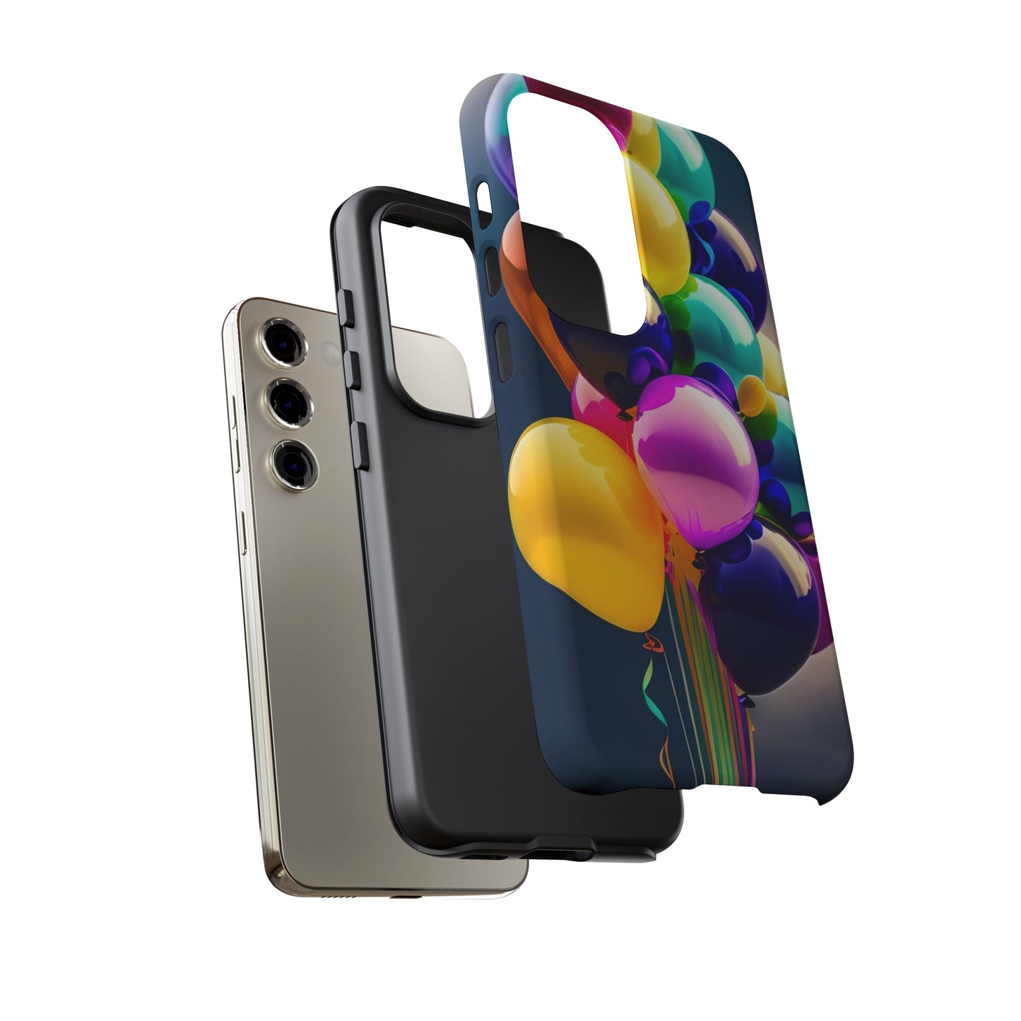 Colorful Balloon Tough Phone Case — Vibrant Party Balloons Protective Cover