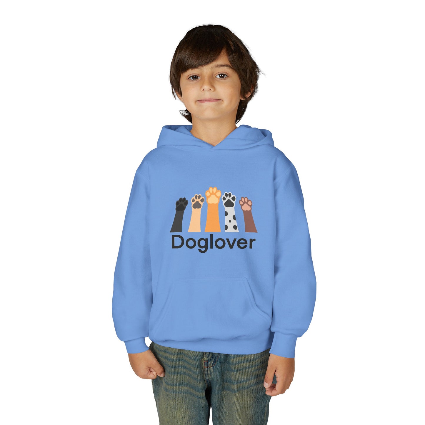 Doglover Youth Hoodie — Cute Paw Print Graphic Sweatshirt for Kids