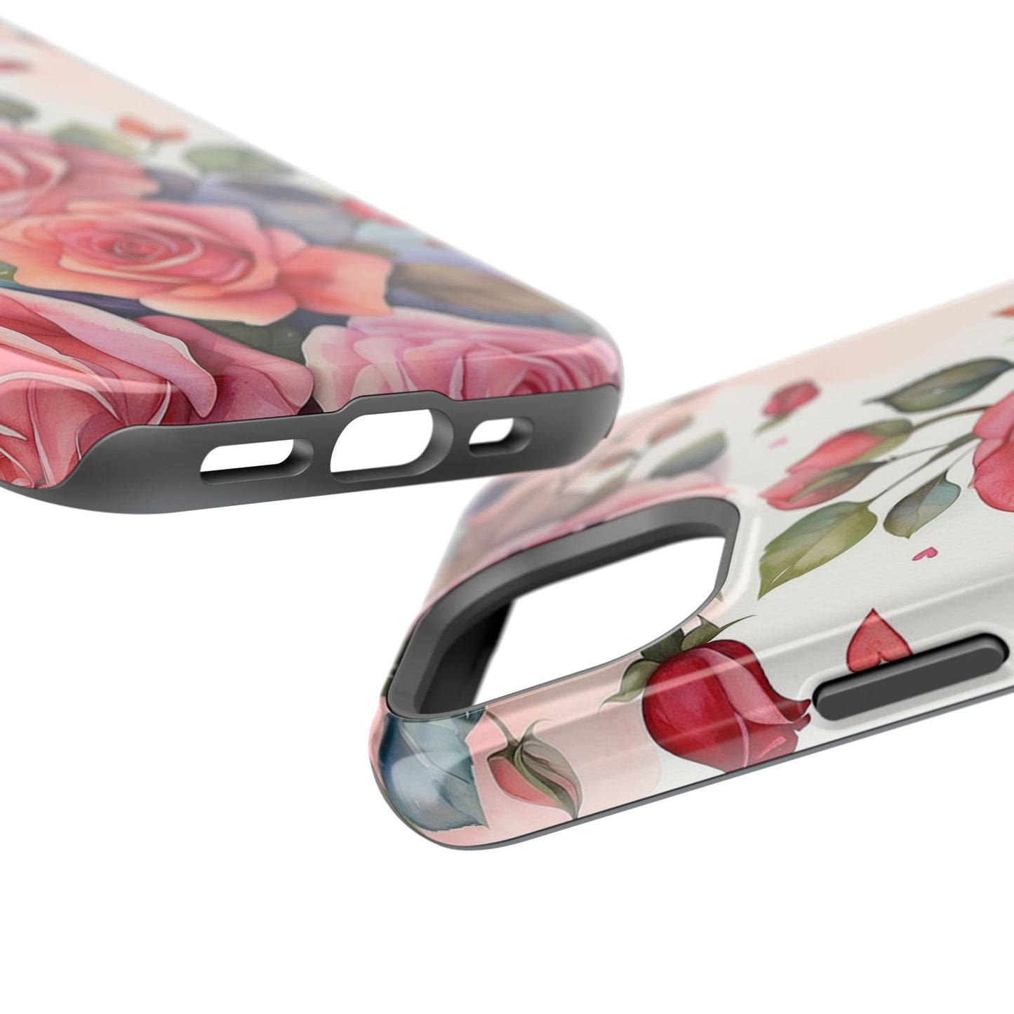 Floral Rose Magnetic Phone Case — Impact-Resistant Protective Cover