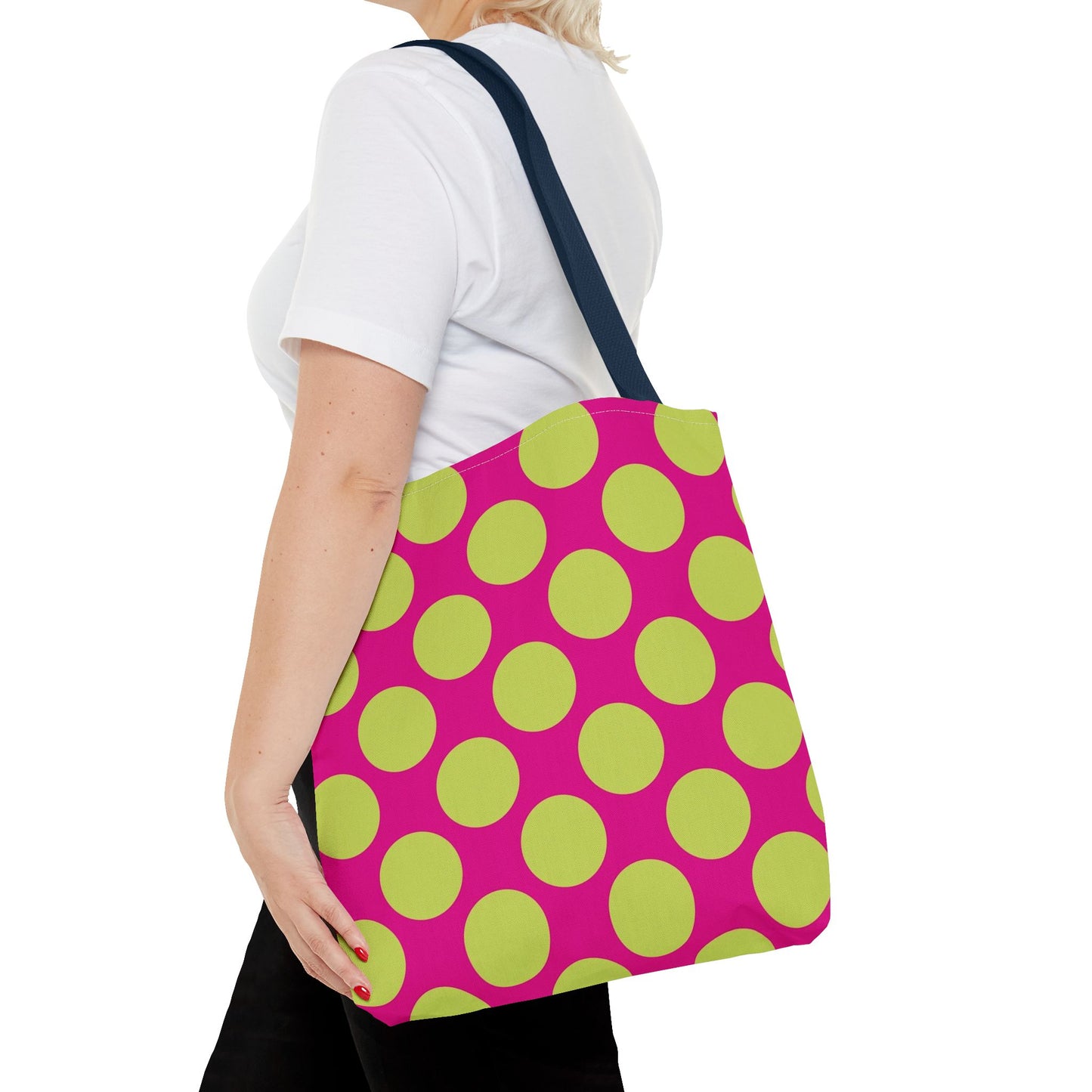 Vibrant Polka Dot Tote Bag, Colorful Shopping Bag, Eco-Friendly Tote