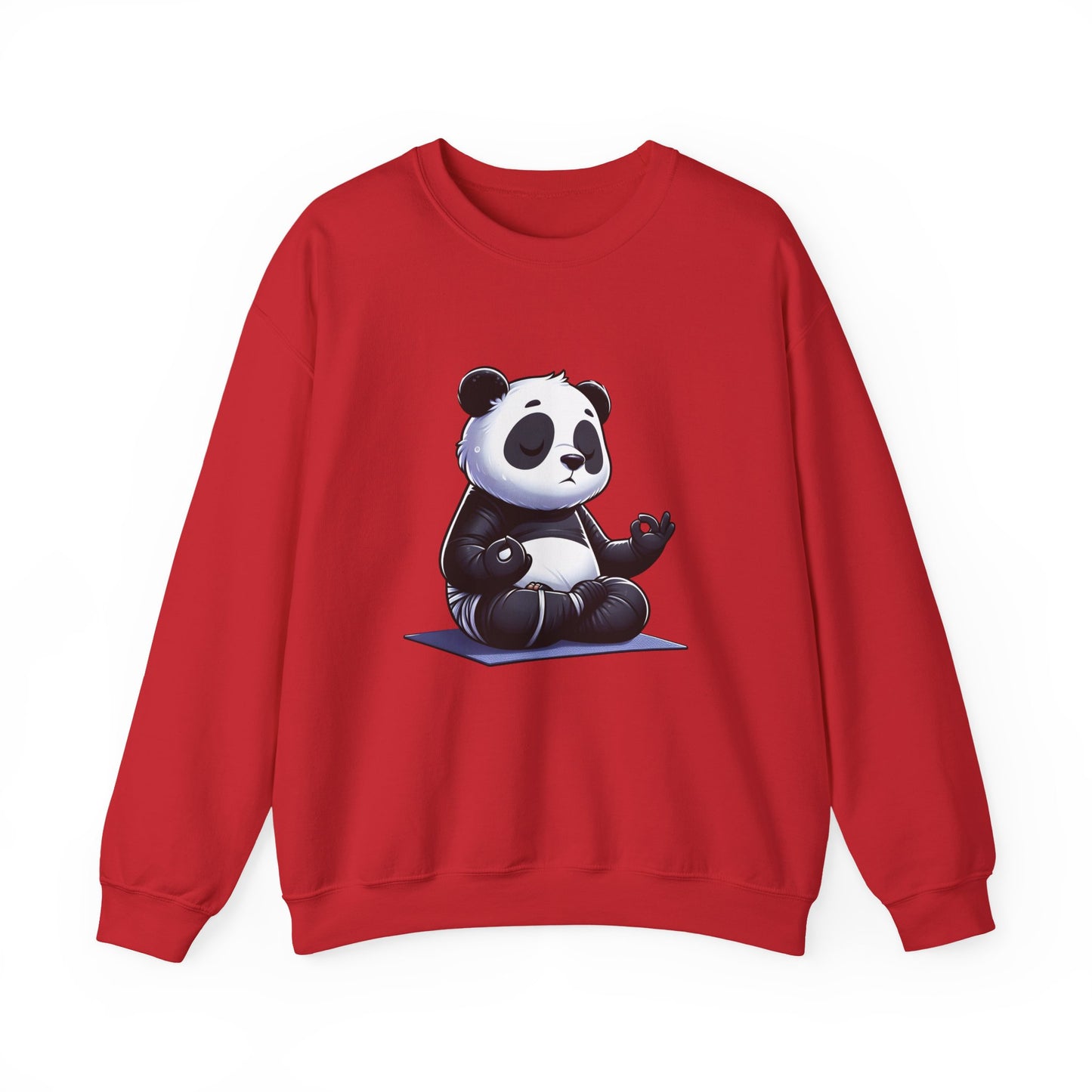 Crewneck Sweatshirt — Meditating Panda Graphic Cozy Pullover