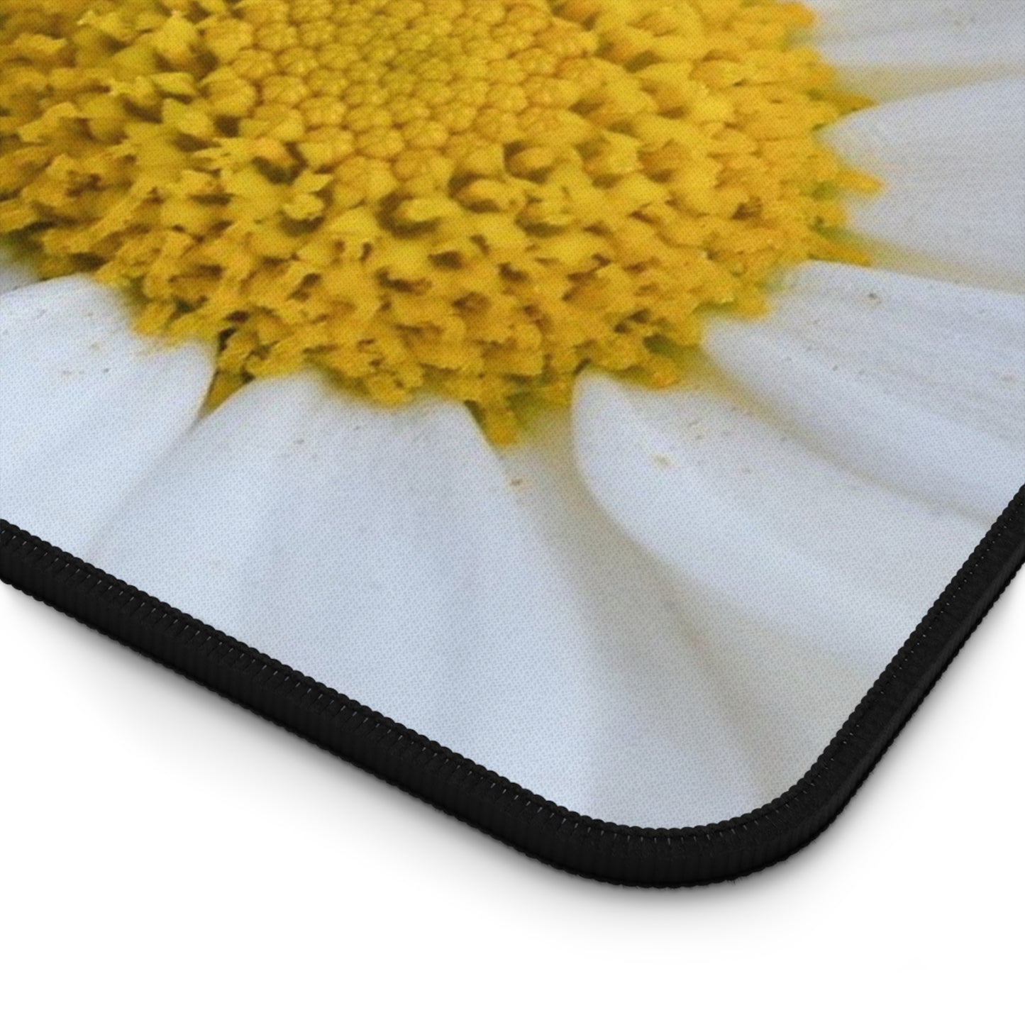 Daisy Desk Mat — Floral Mouse Pad with White Daisy Design