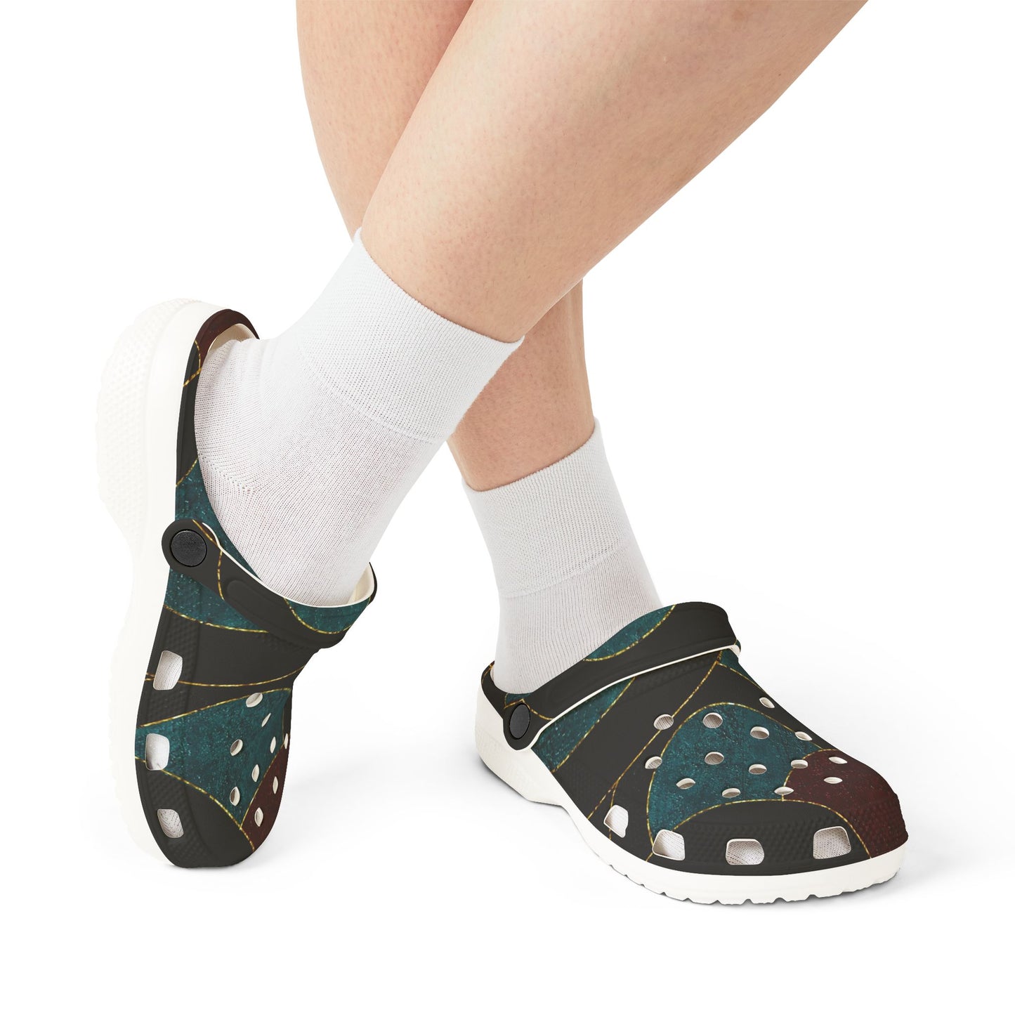 Abstract Polka Dot EVA Clogs — Comfortable Slip-On Rubber Shoes