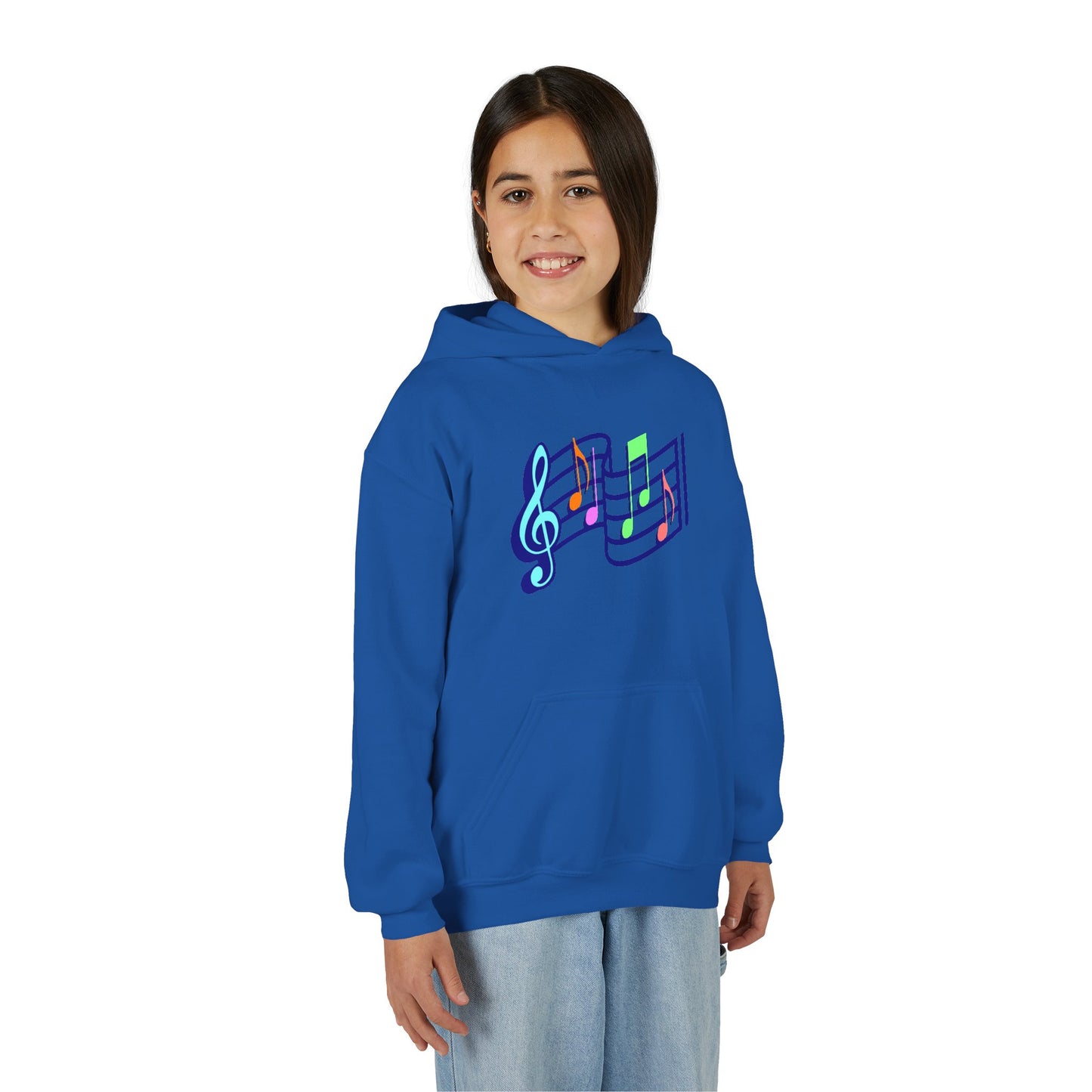 Kids Music Notes Hoodie — Colorful Treble Clef & Sheet Music Sweatshirt