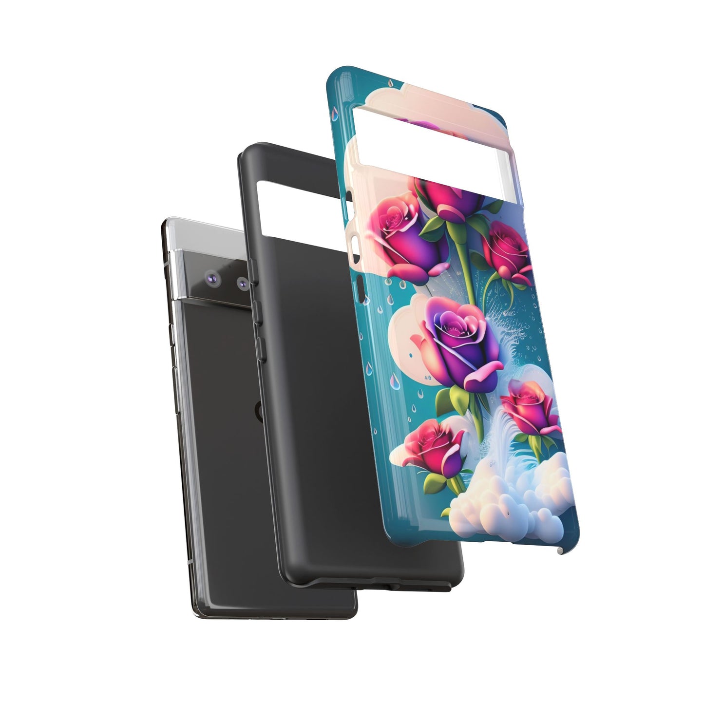 Floral Dream Tough Phone Case — Rose Bouquet Clouds Design