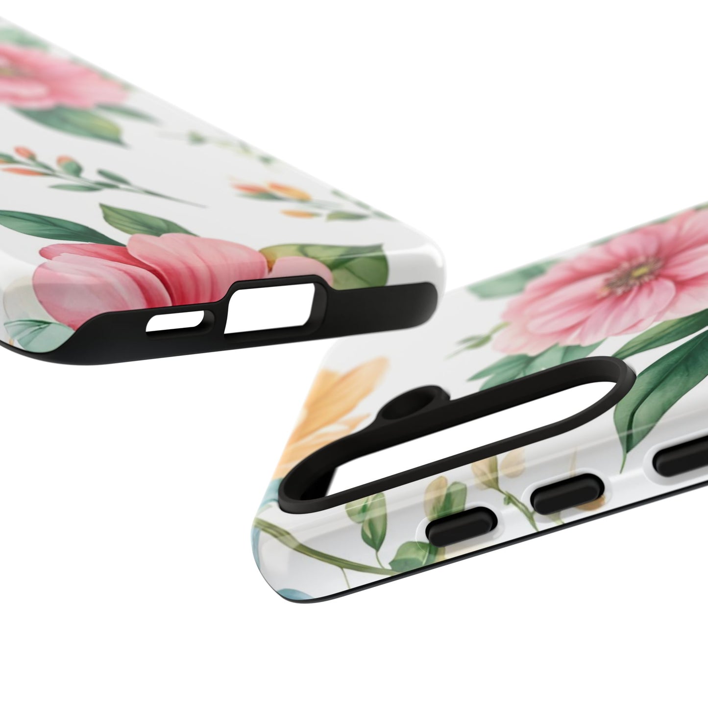 Floral Tough Phone Case — Pink Peony Protective Phone Cover